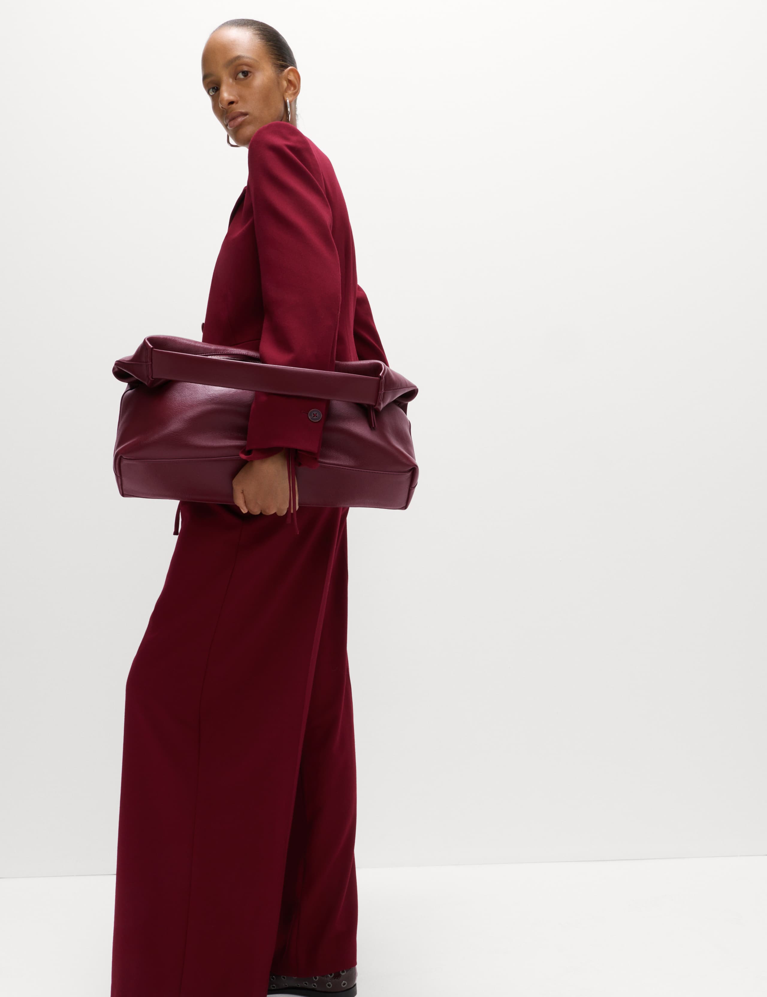 Wool Blend Tailored Wide Leg Trousers 4 of 6