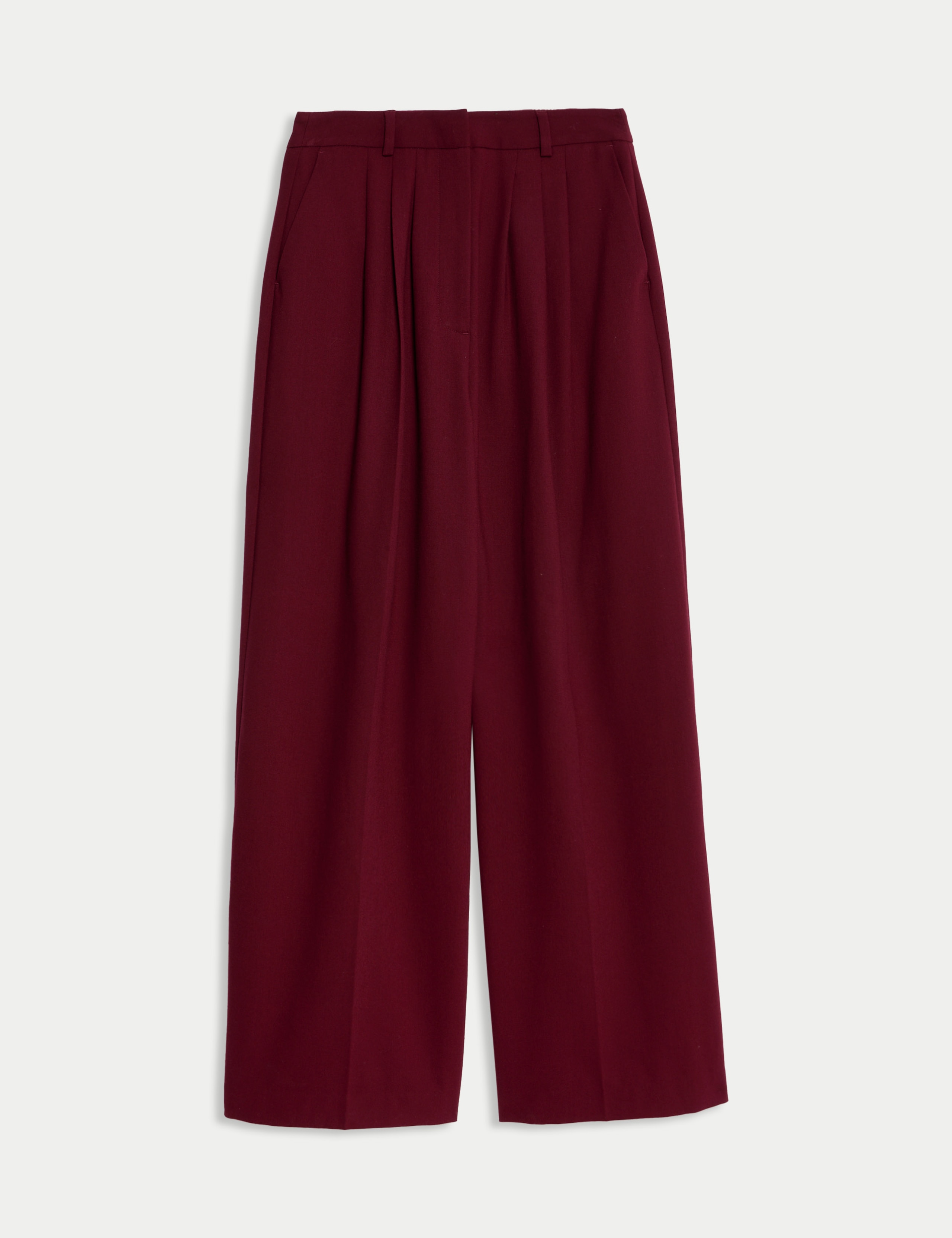 Wool Blend Tailored Wide Leg Trousers 2 of 6