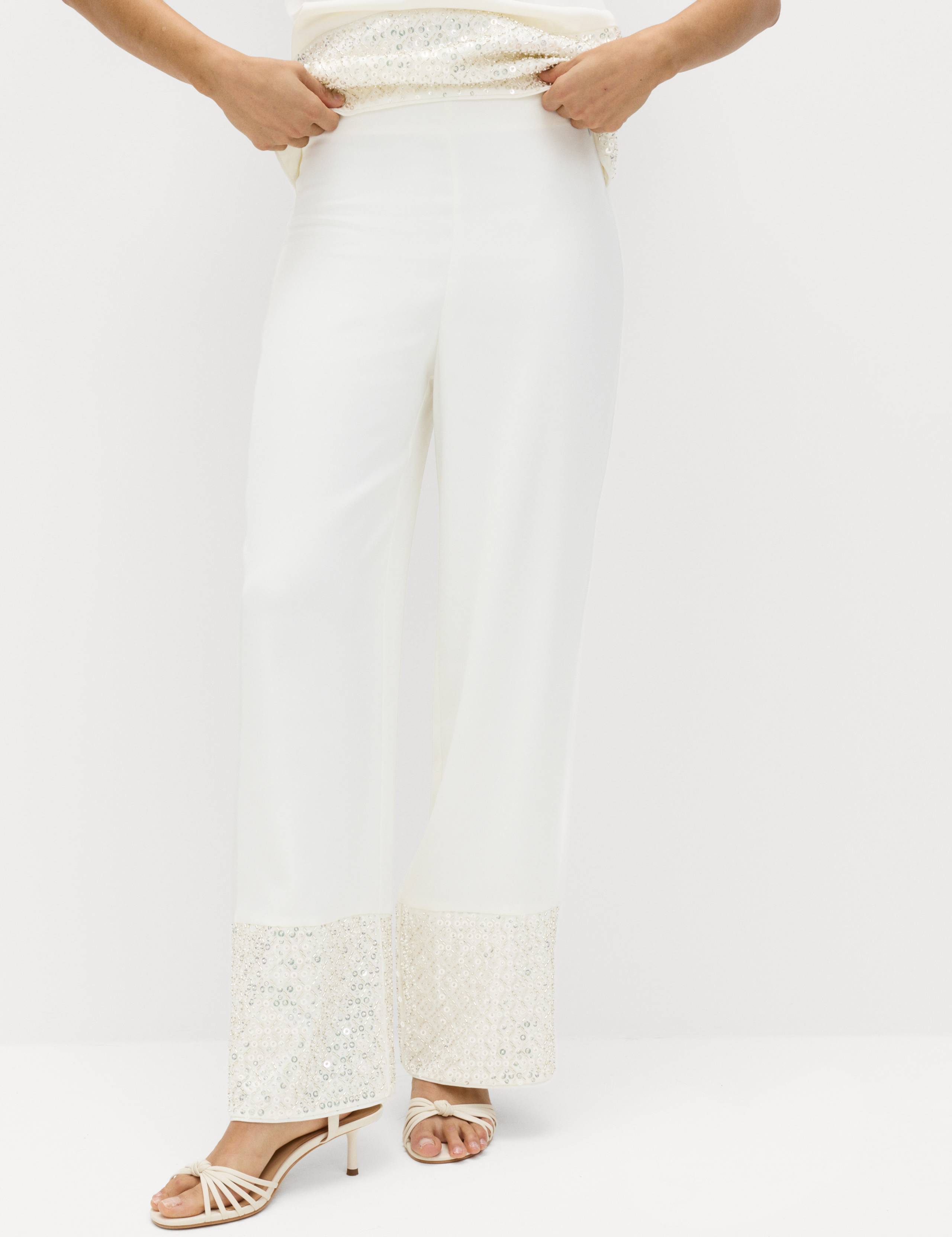 Sequin Embellished Hem Straight Leg Trousers 5 of 6
