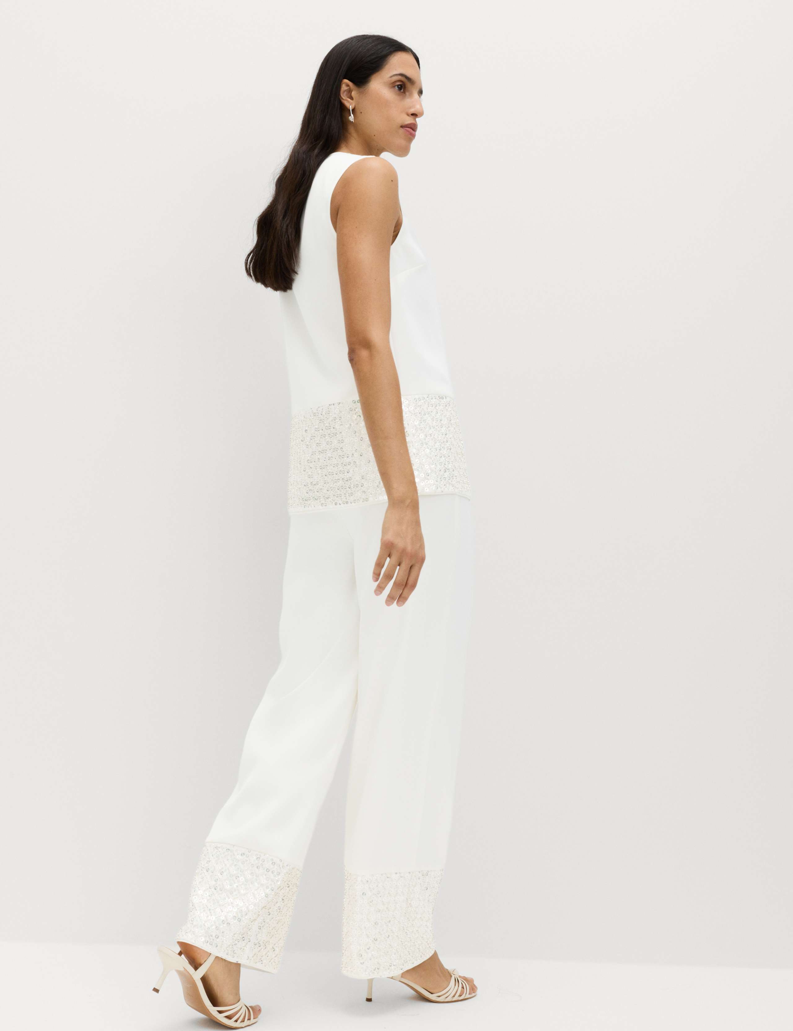 Sequin Embellished Hem Straight Leg Trousers 6 of 6