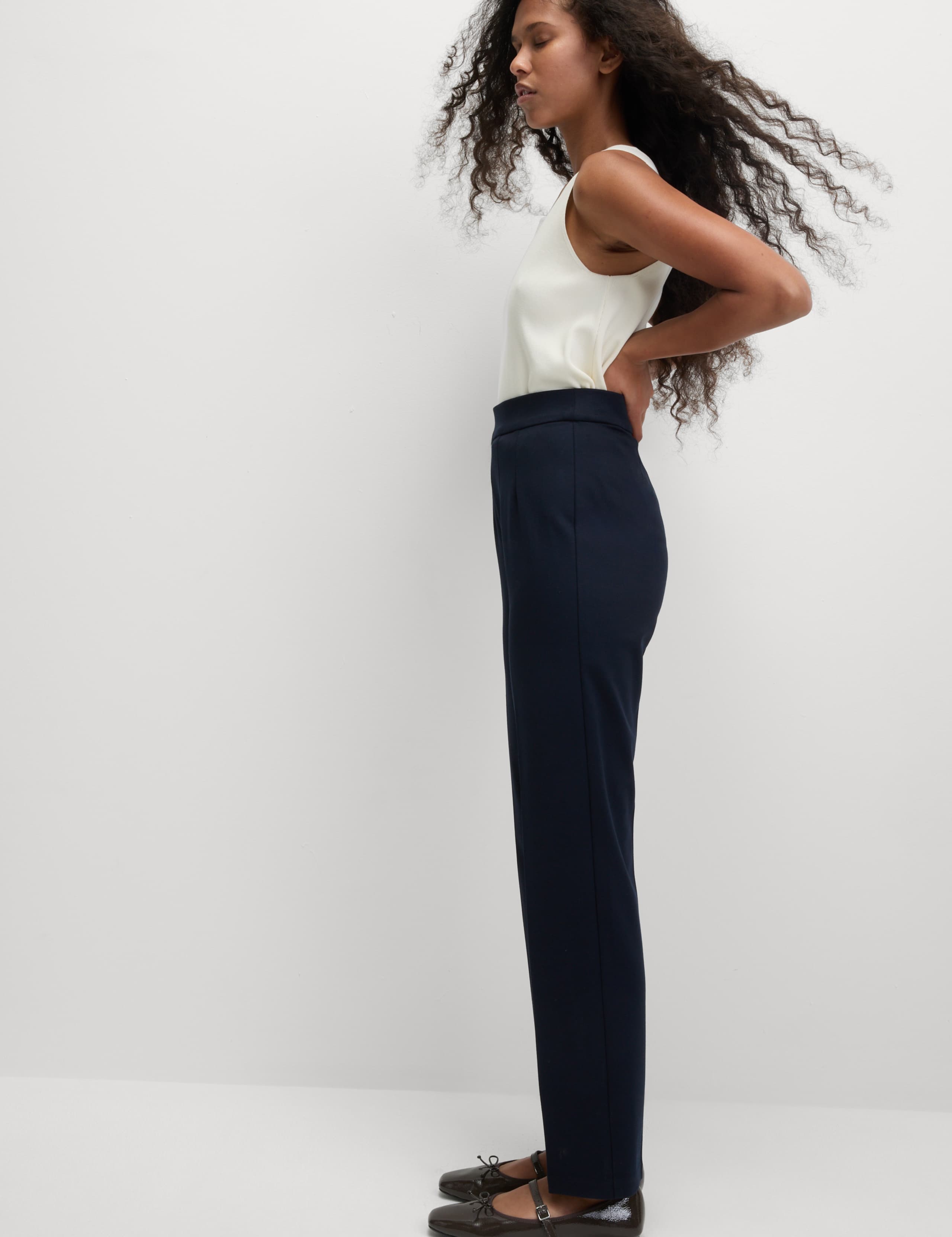 Jersey Elasticated Waist Straight Leg Trousers 5 of 5