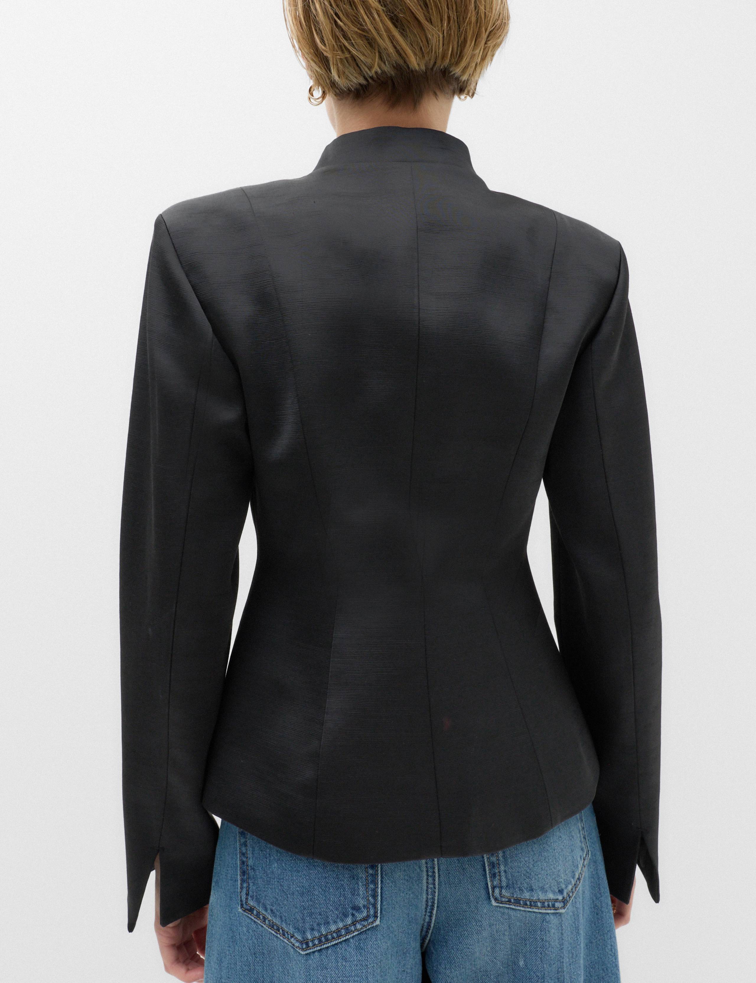 Satin Look Textured Blazer 4 of 6