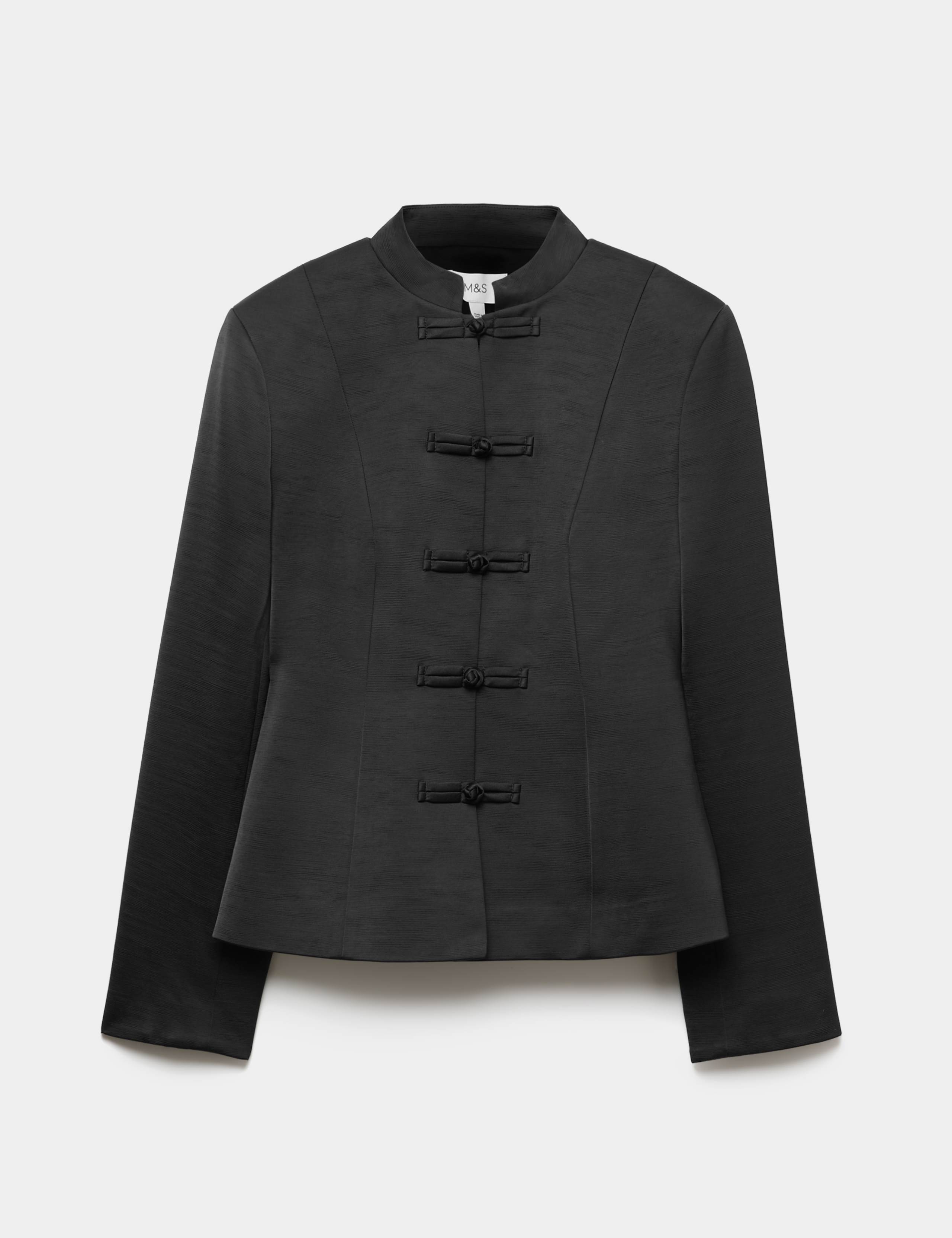 Satin Look Textured Blazer 2 of 6