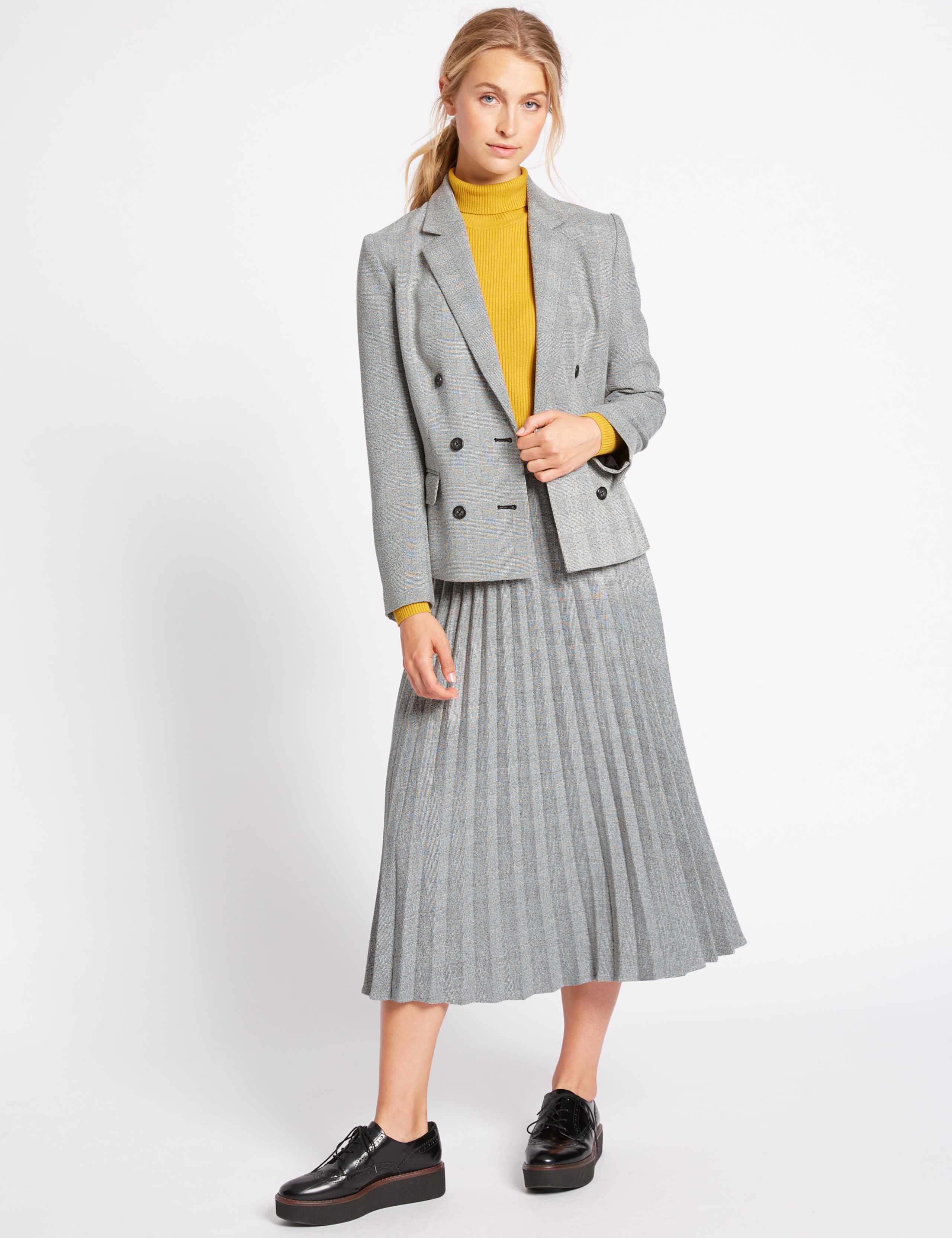 Checked Pleated Midi Skirt 6 of 6