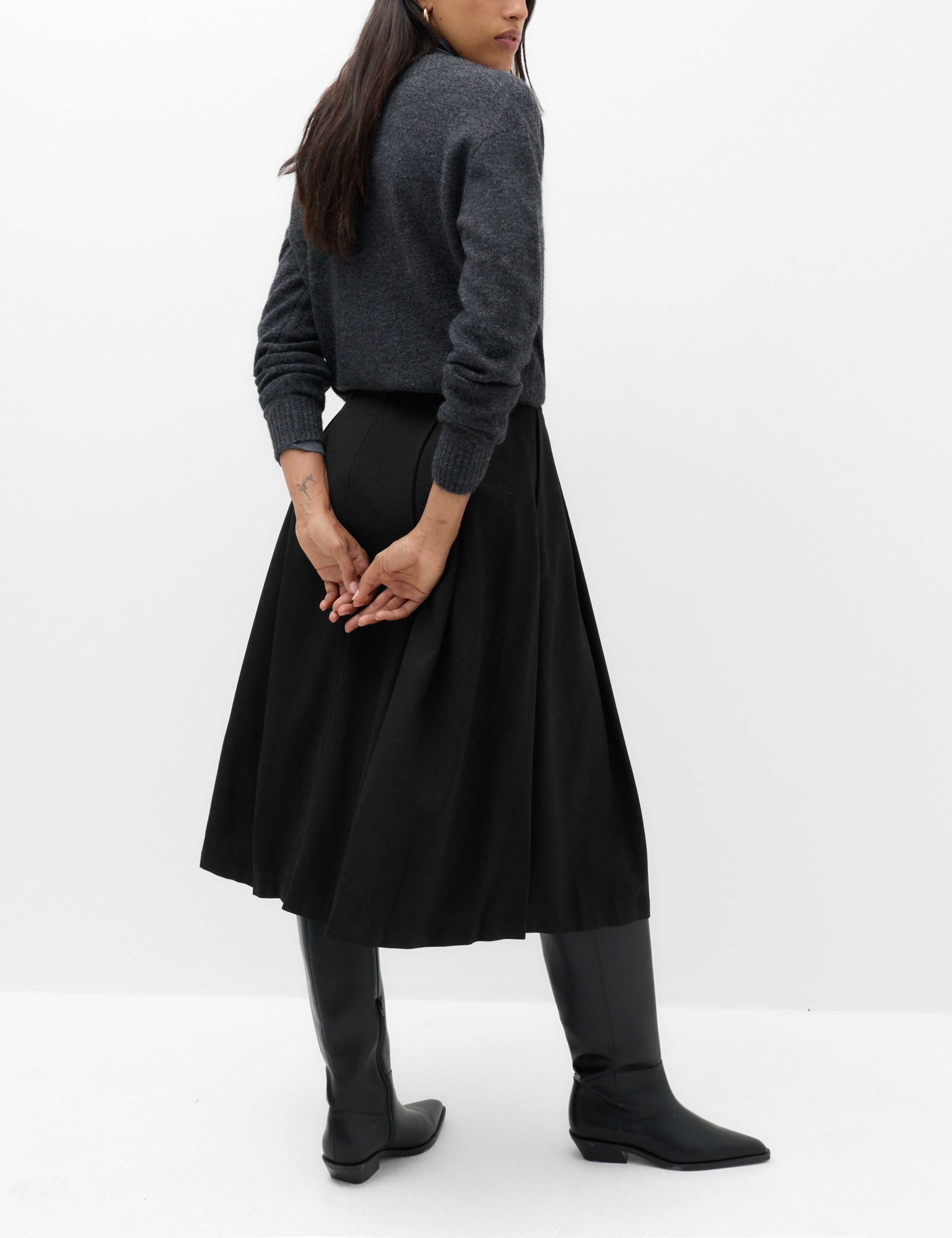 Pleated Midi Circle Skirt 3 of 5