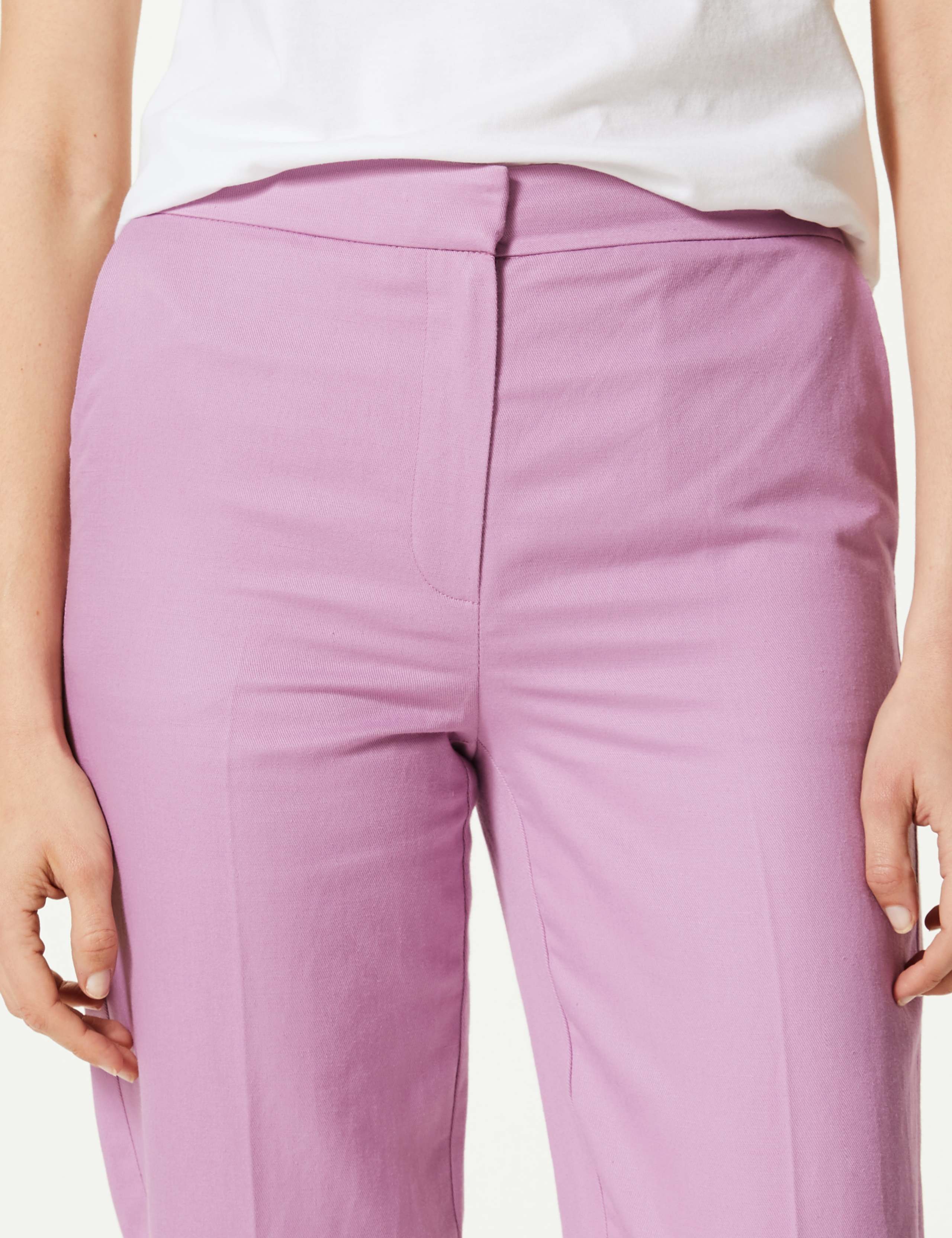 Linen Rich Straight Ankle Grazer Trousers 4 of 5