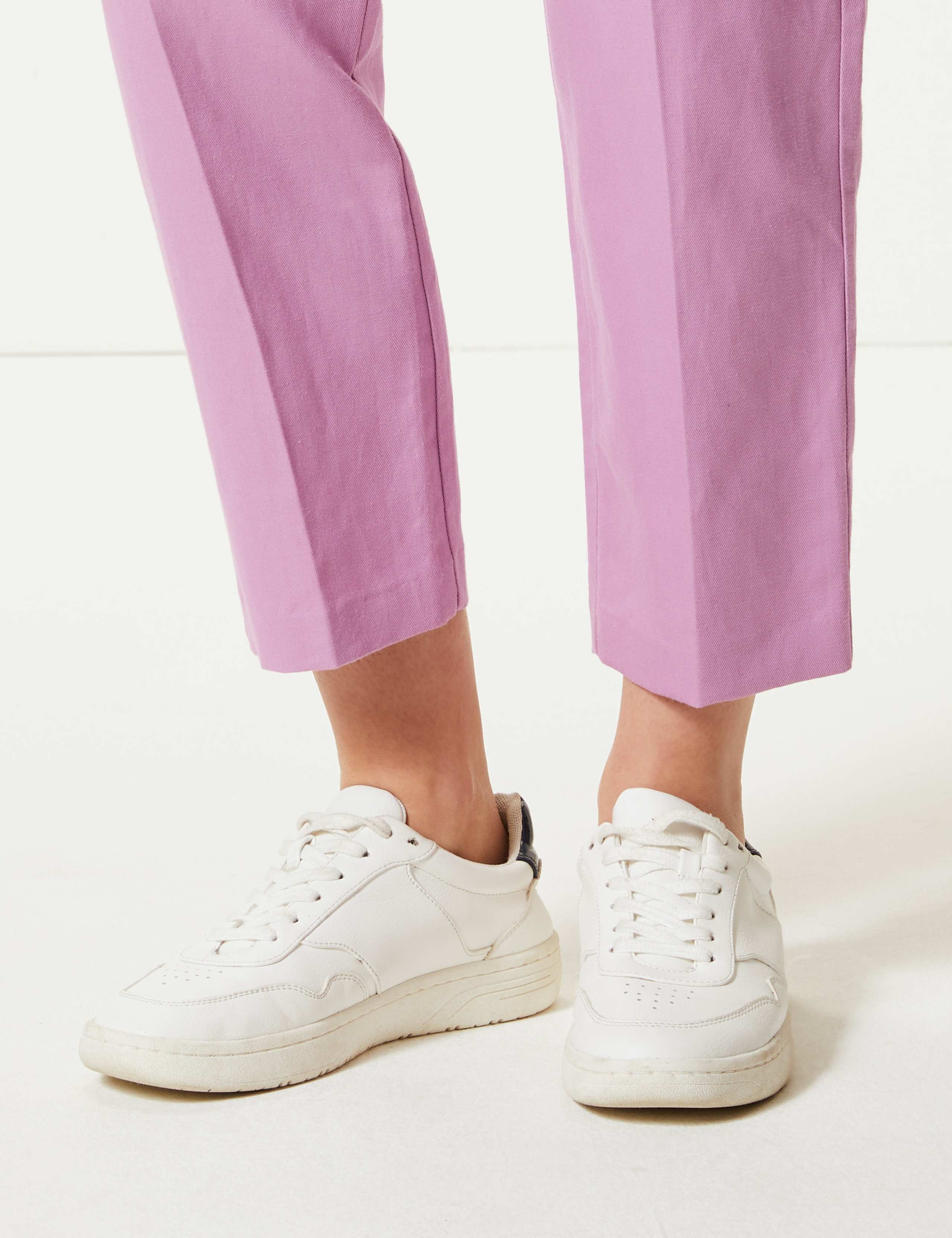 Linen Rich Straight Ankle Grazer Trousers 5 of 5