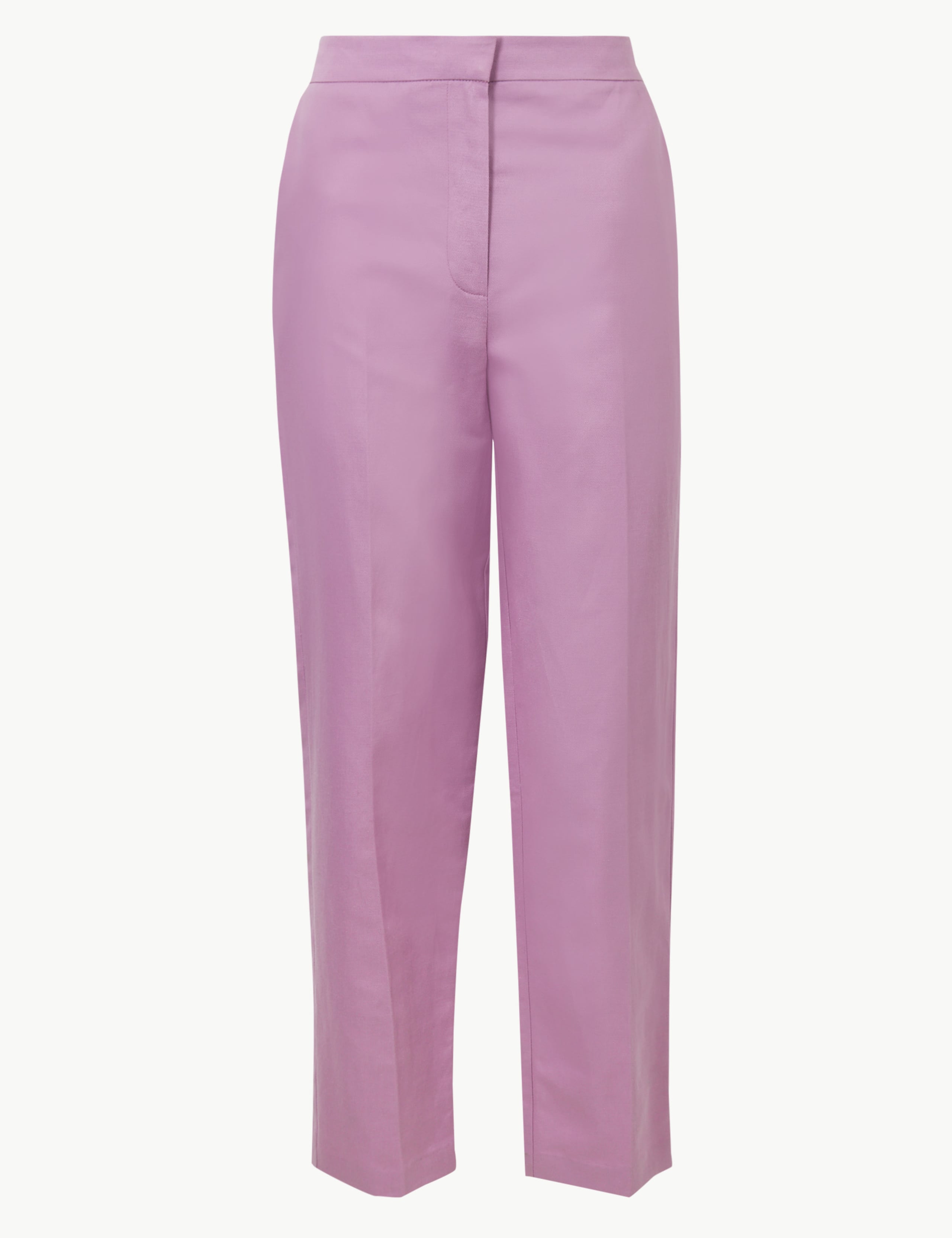 Linen Rich Straight Ankle Grazer Trousers 2 of 5