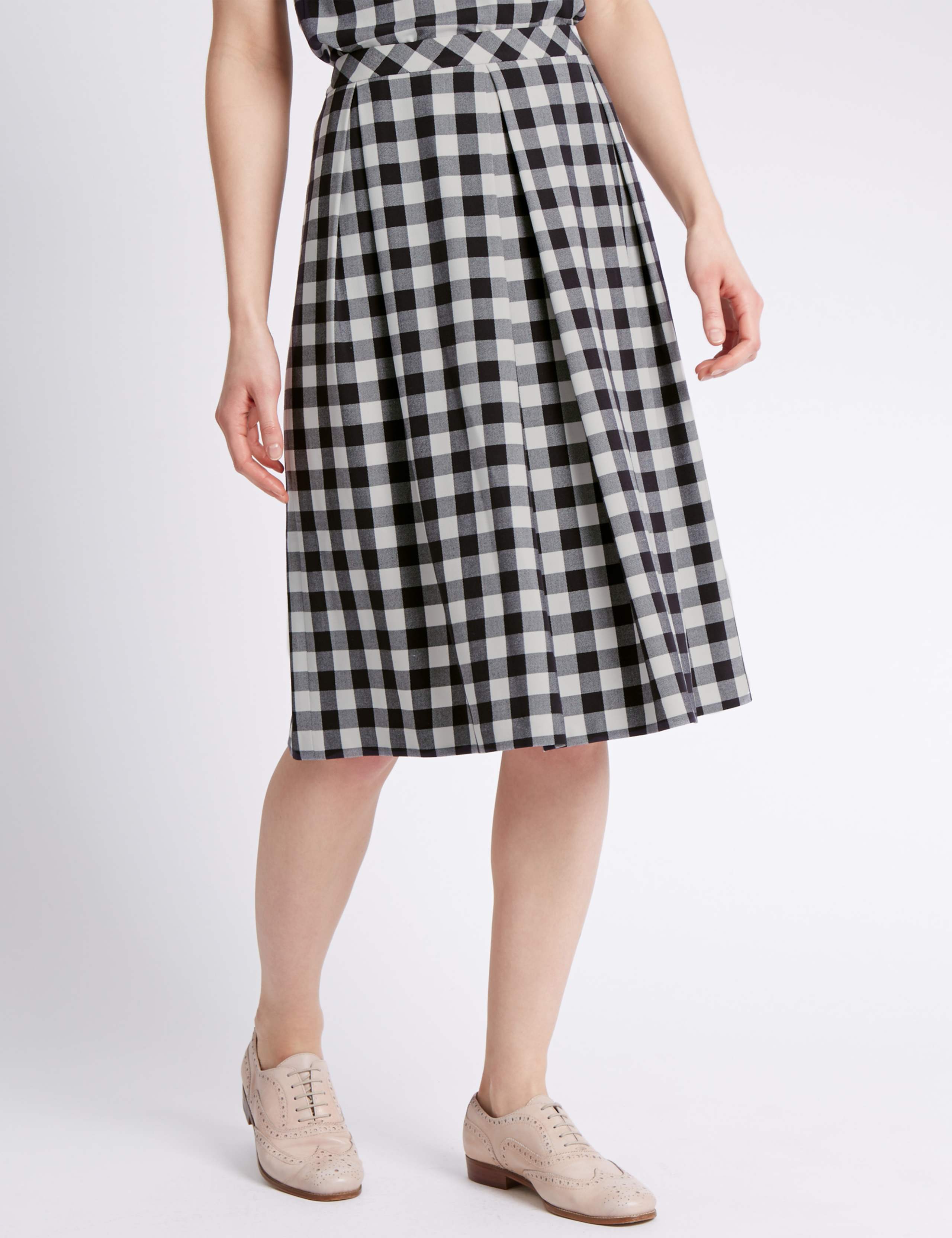 Gingham Checked A-Line Skirt 1 of 3