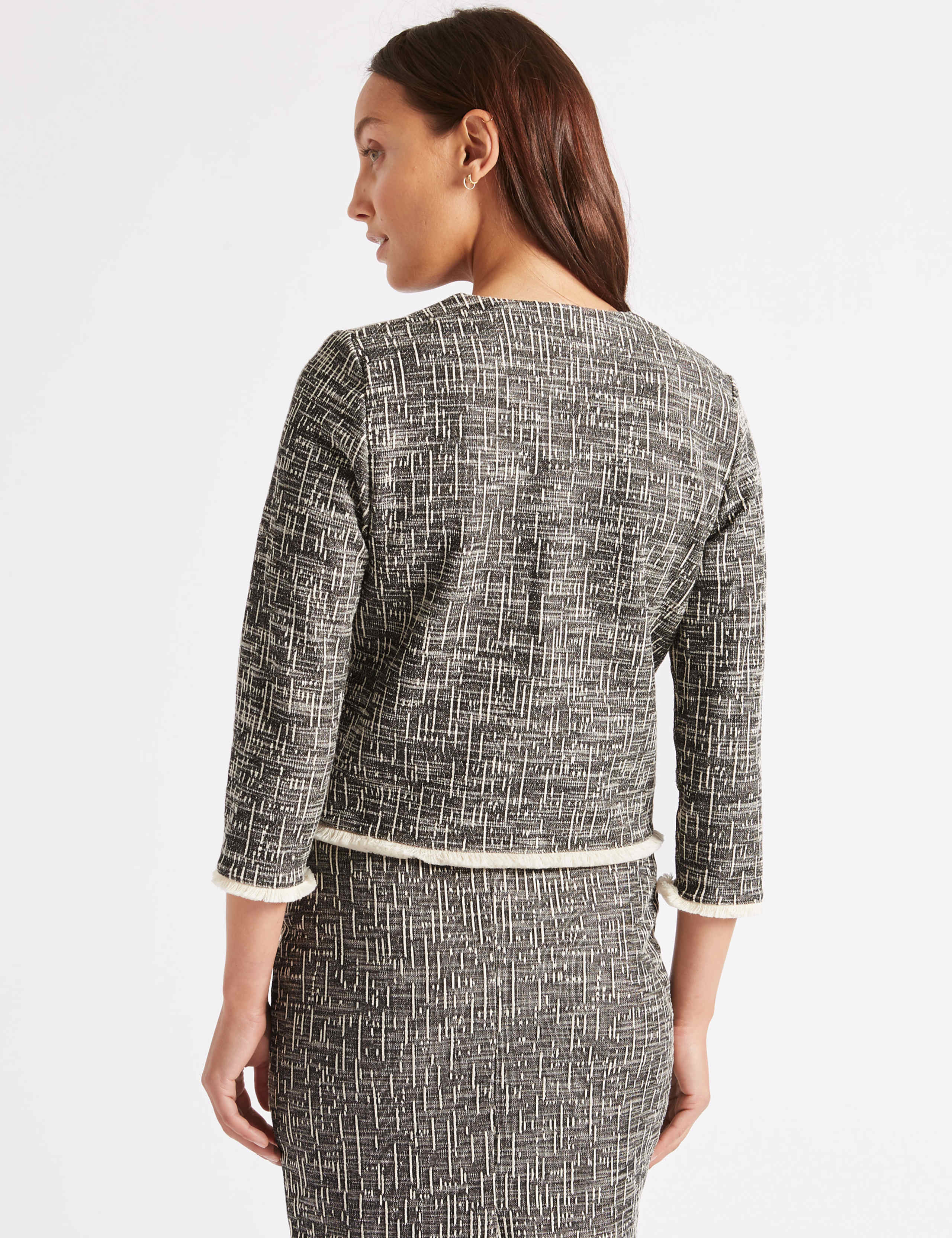 Cotton Rich Textured Jersey Blazer 4 of 5