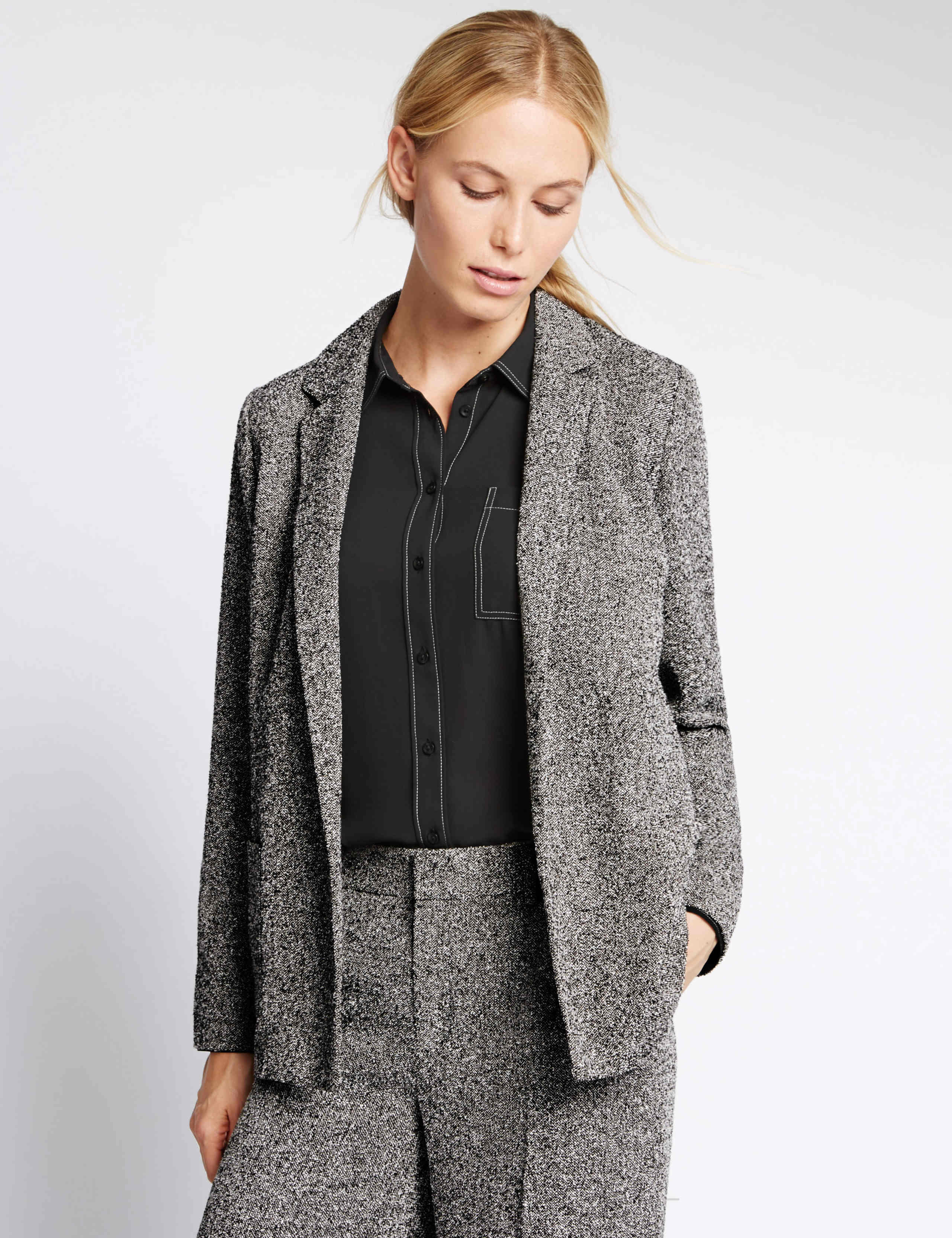 Textured Boyfriend Jacket 3 of 5