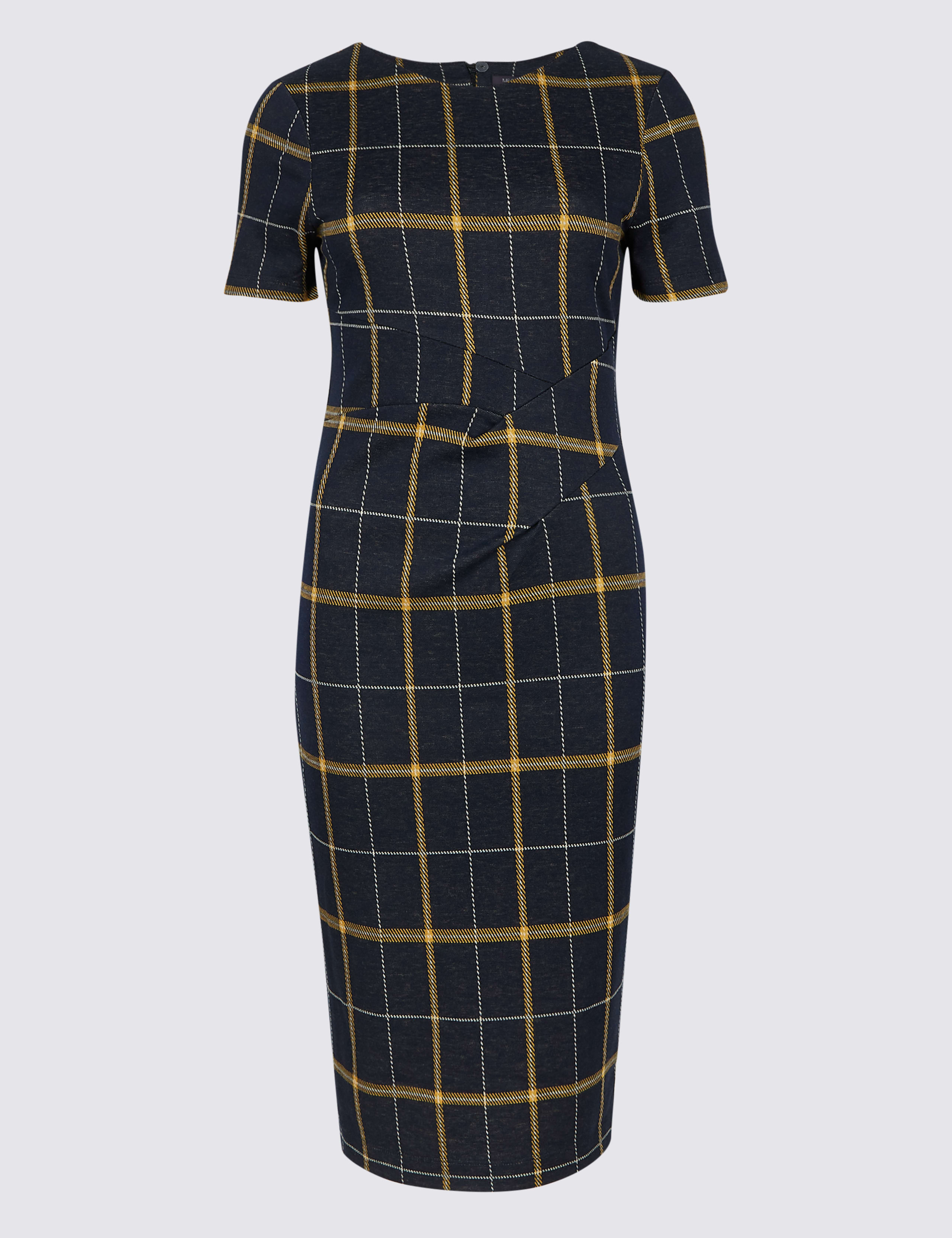 Checked Half Sleeve Pencil Dress 2 of 5