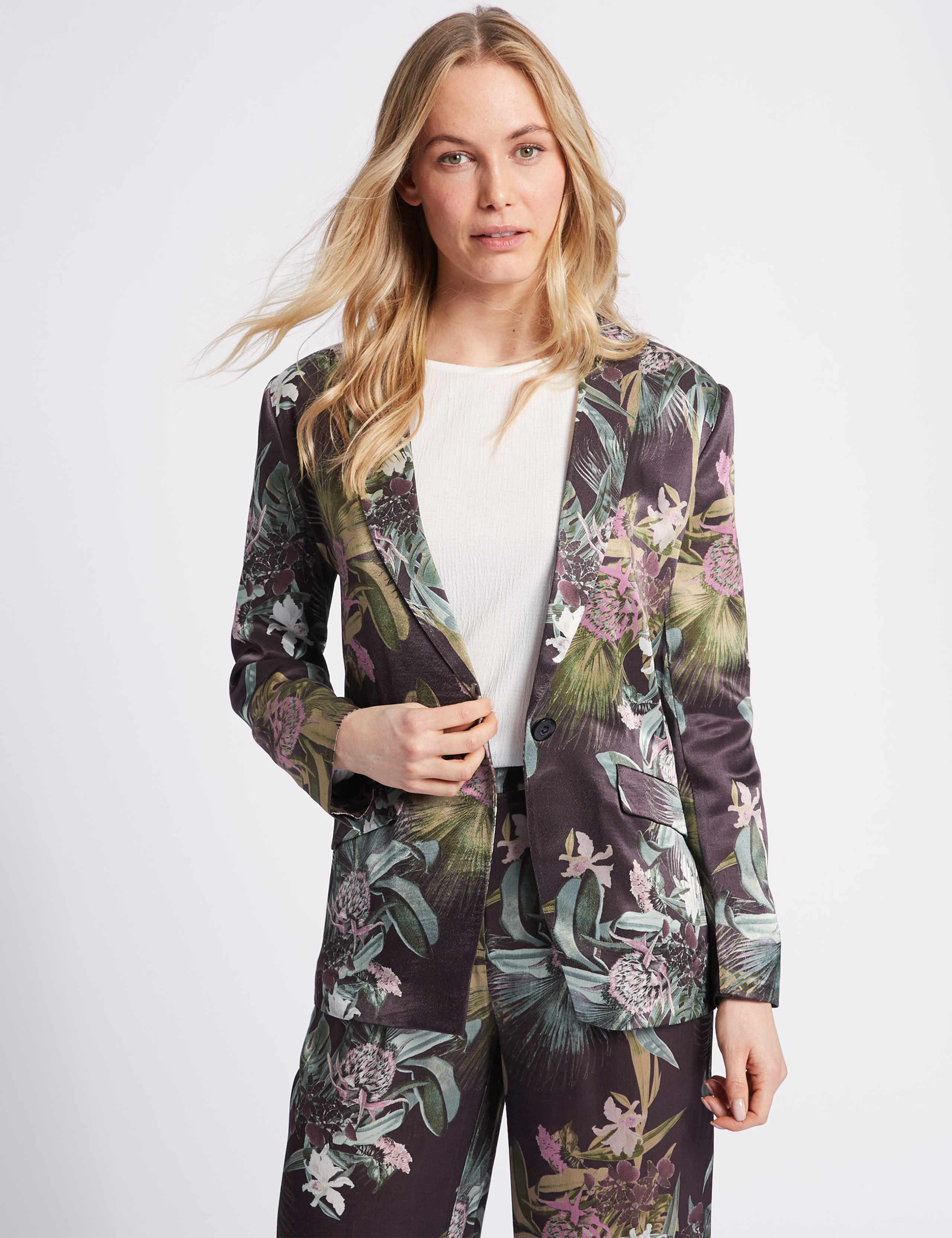 Floral Print Single Breasted Blazer 1 of 5