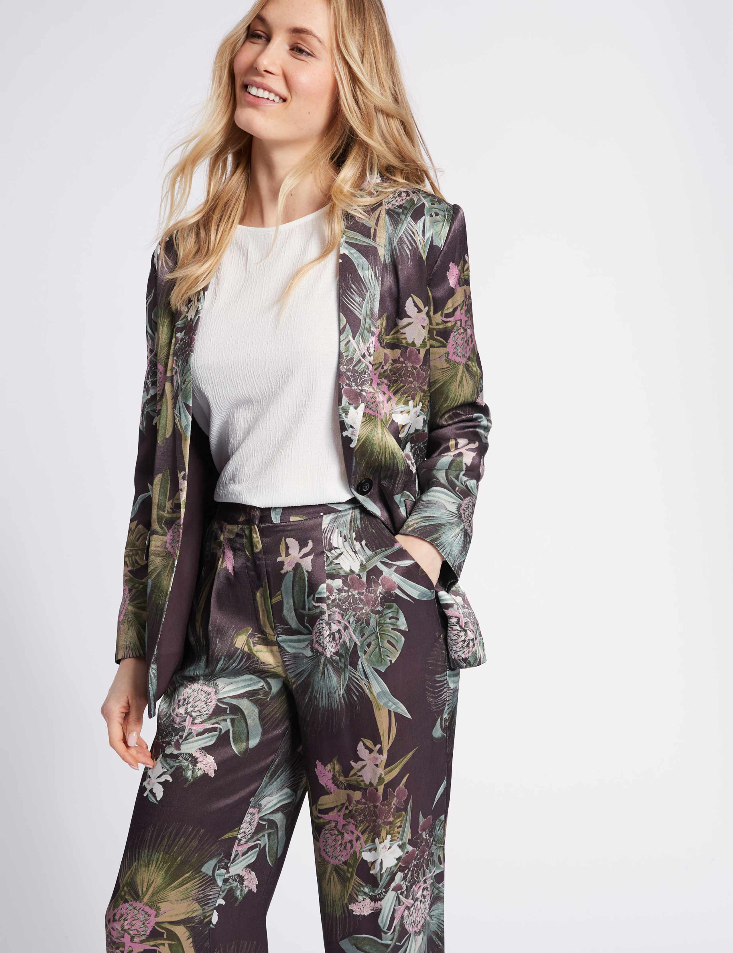 Floral Print Single Breasted Blazer M&S Collection M&S IE