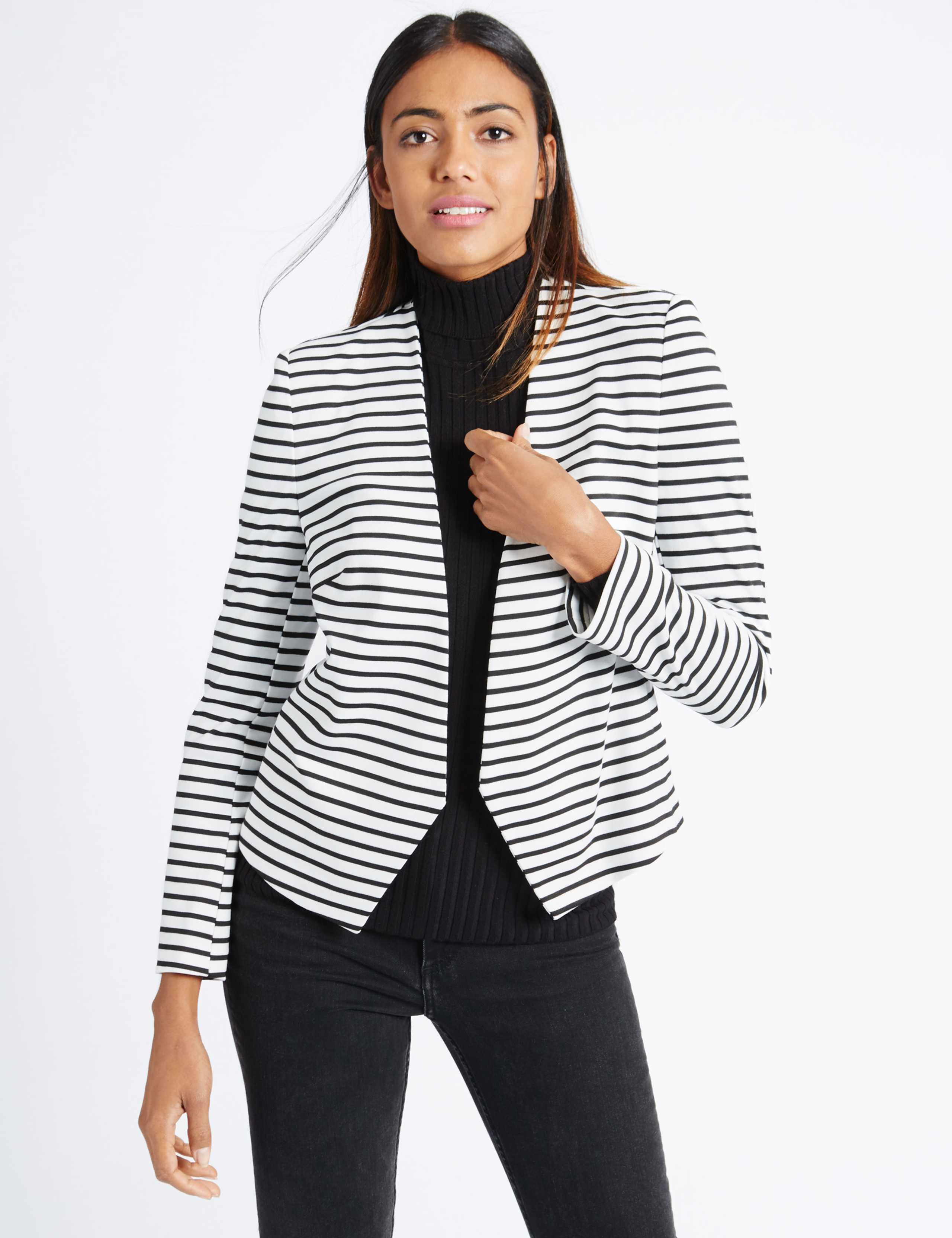 Striped Open Front Jacket 1 of 4