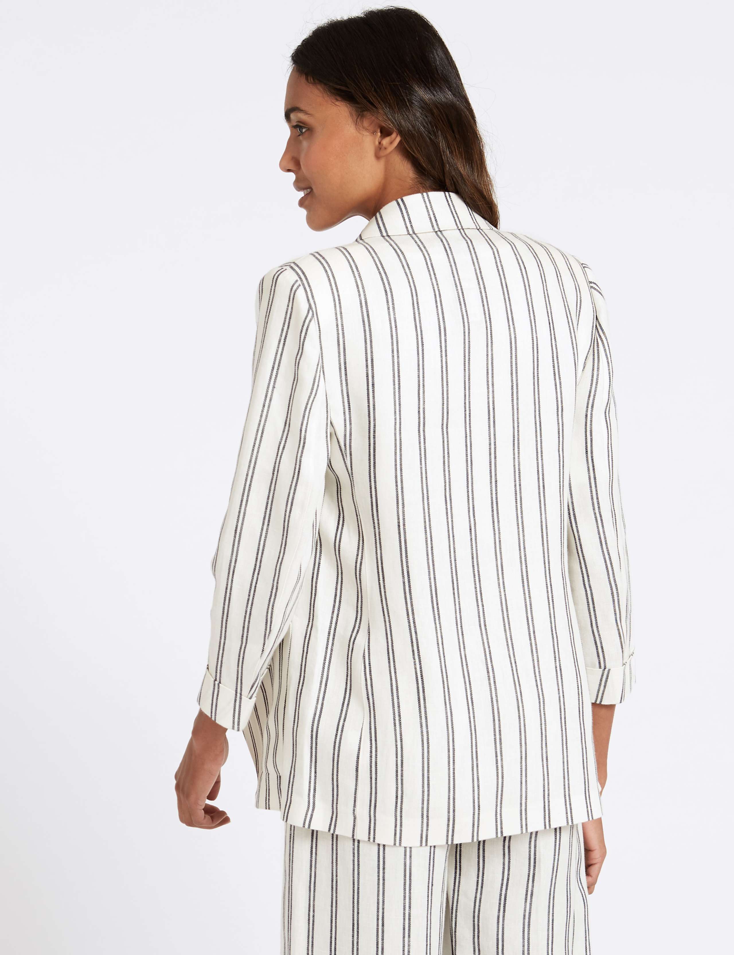 Pure Linen Striped Blazer 4 of 4