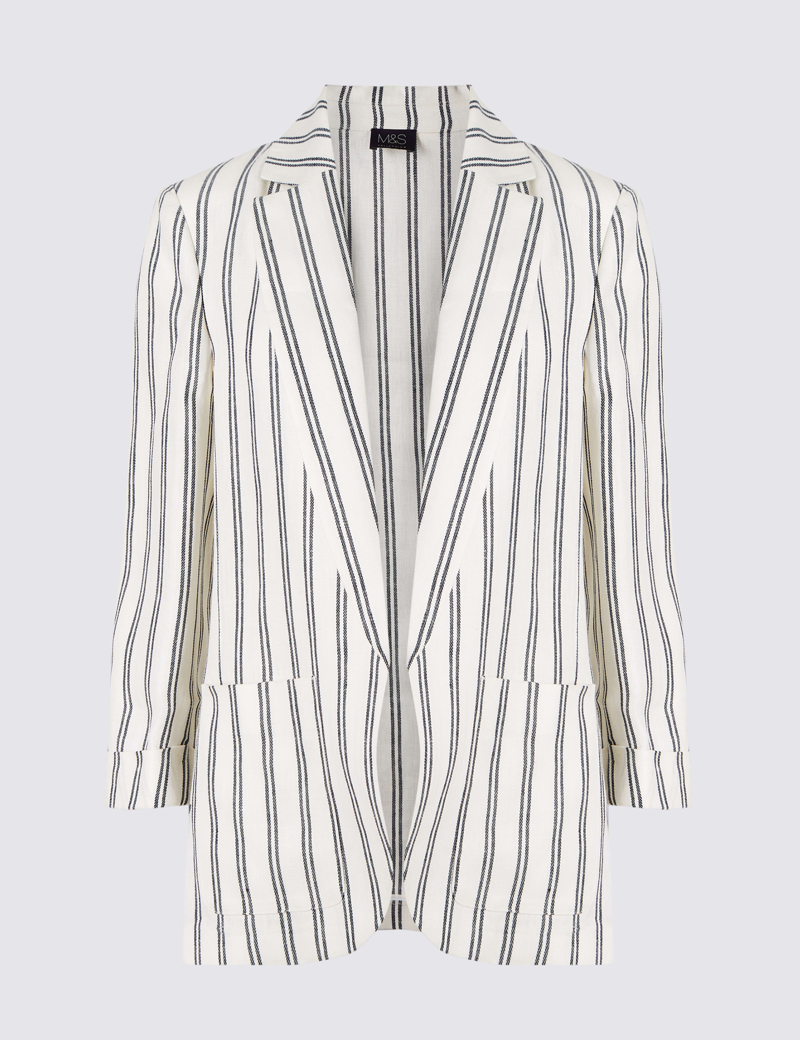 Pure Linen Striped Blazer 2 of 4