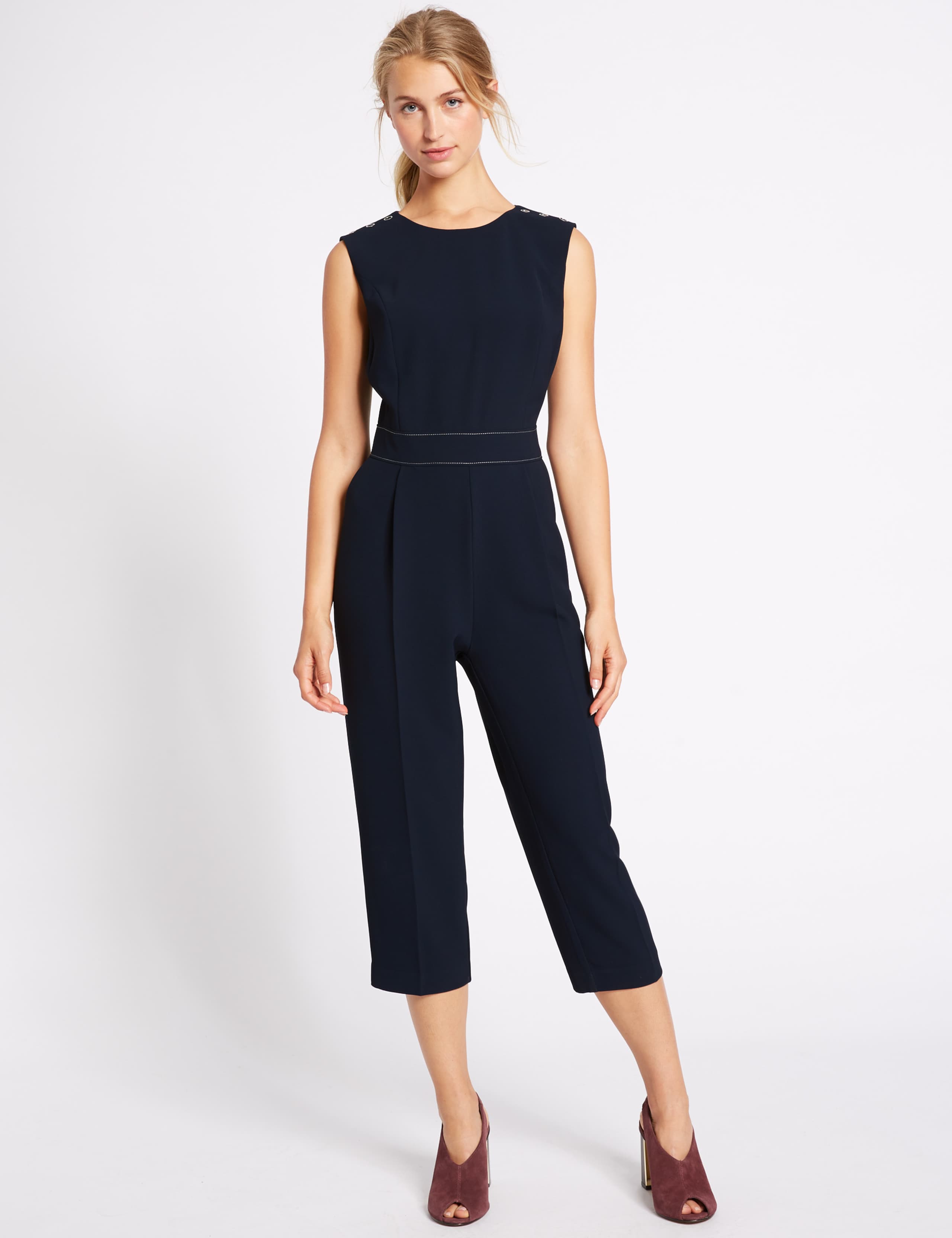 Stitched Waist Sleeveless Jumpsuit 1 of 5
