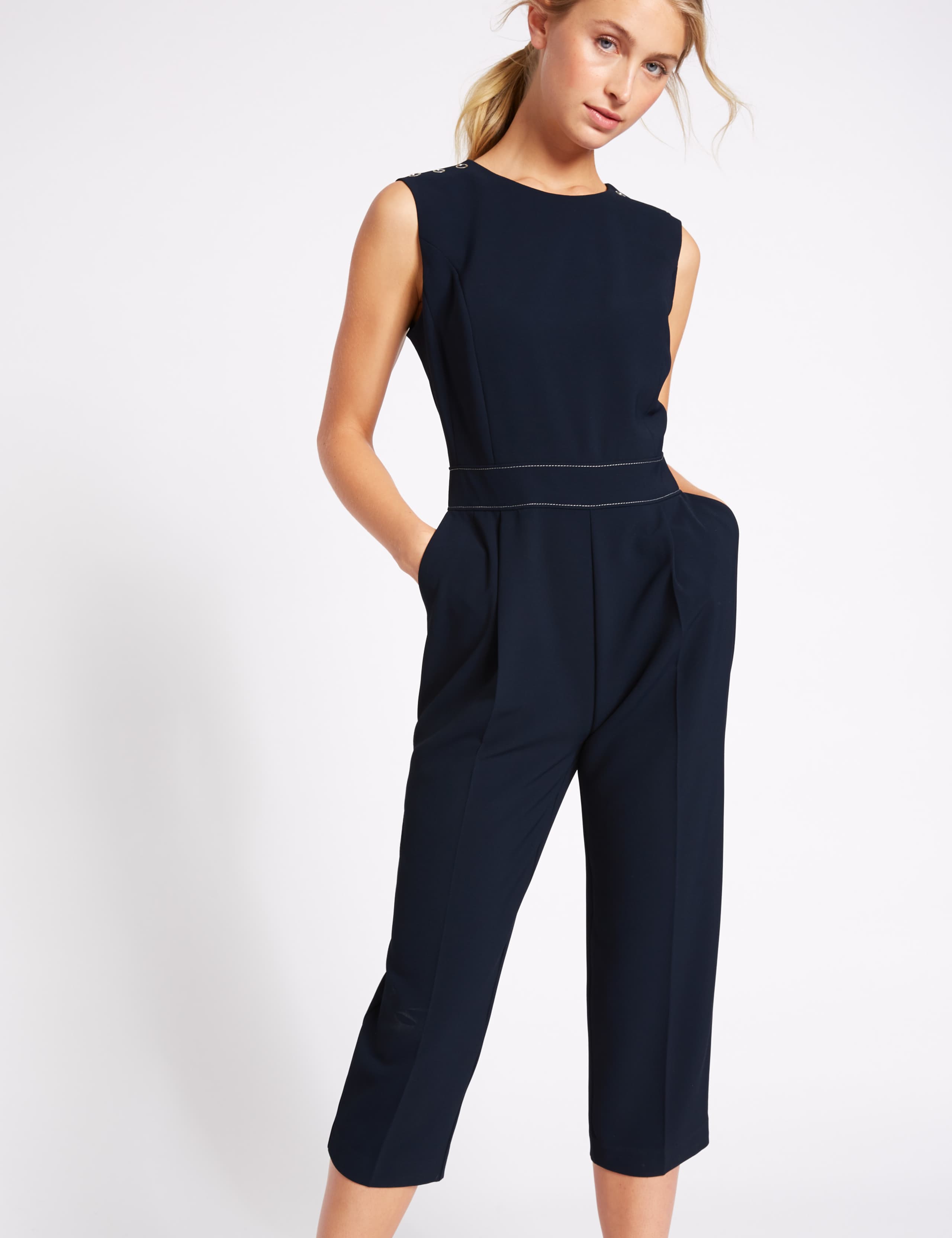 Stitched Waist Sleeveless Jumpsuit 3 of 5