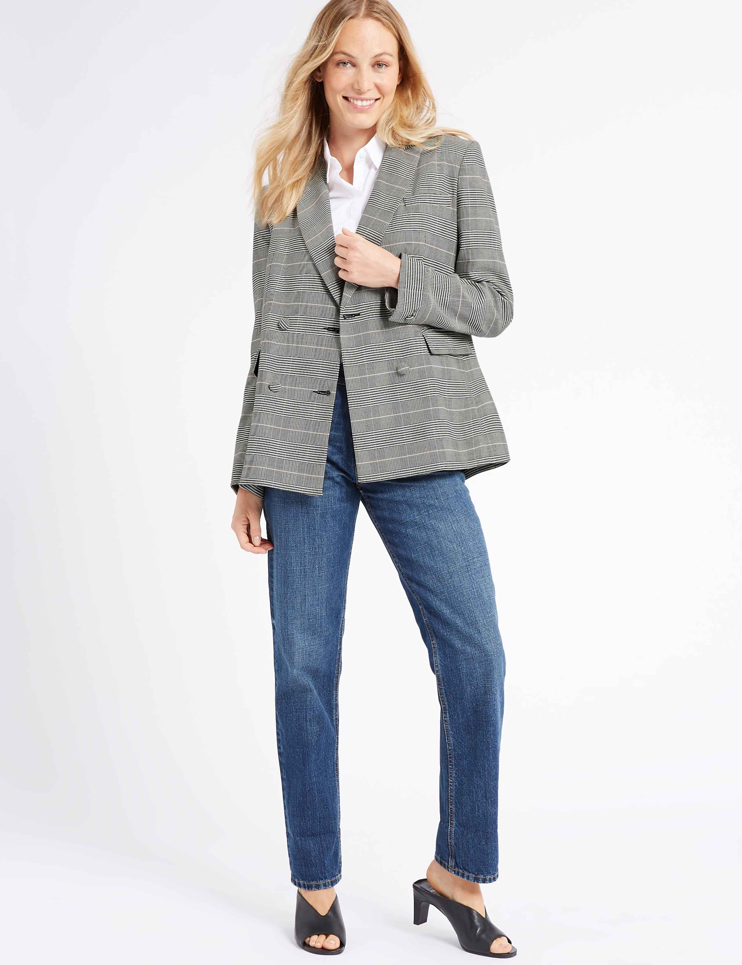 Checked Double Breasted Blazer 3 of 6