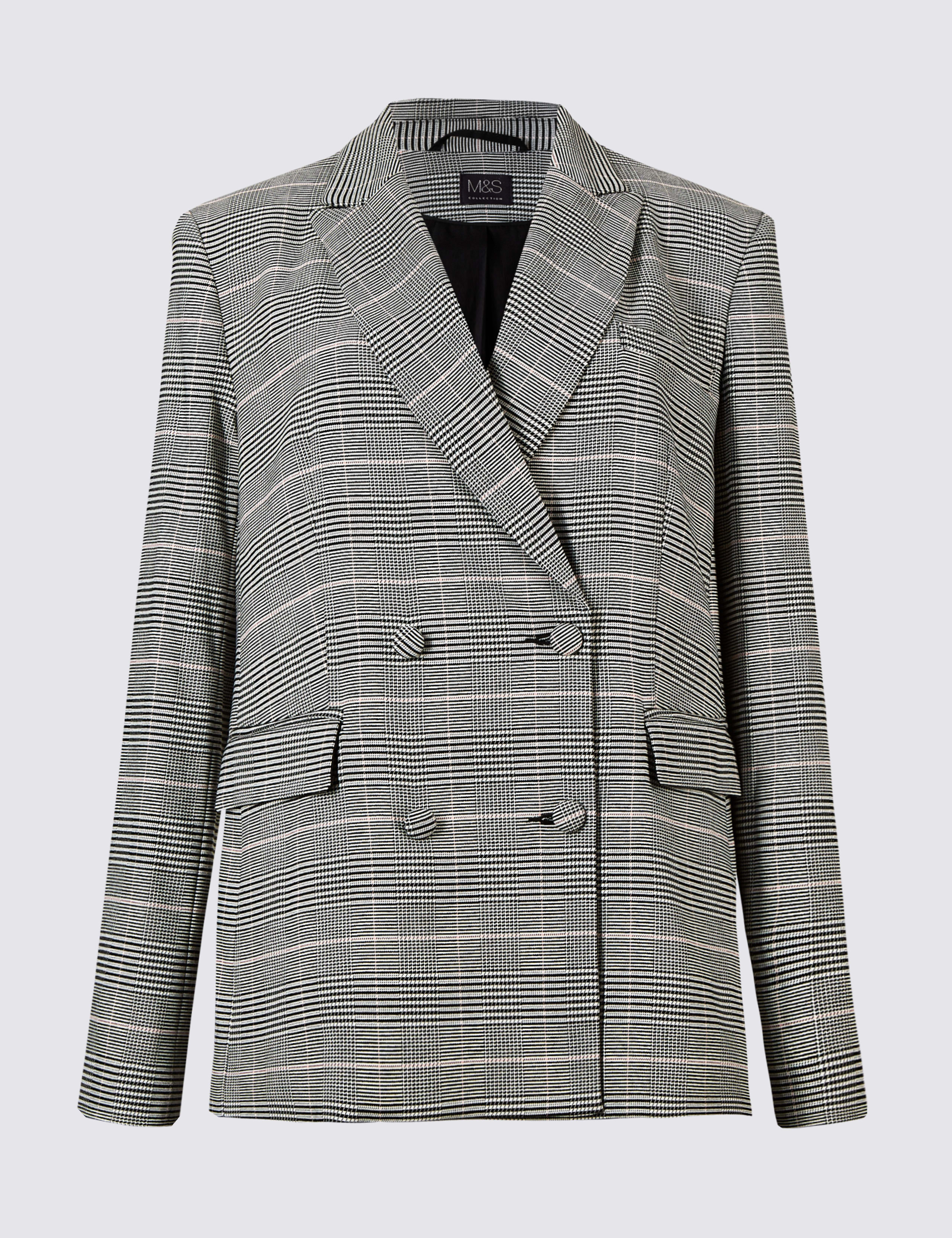 Checked Double Breasted Blazer 2 of 6