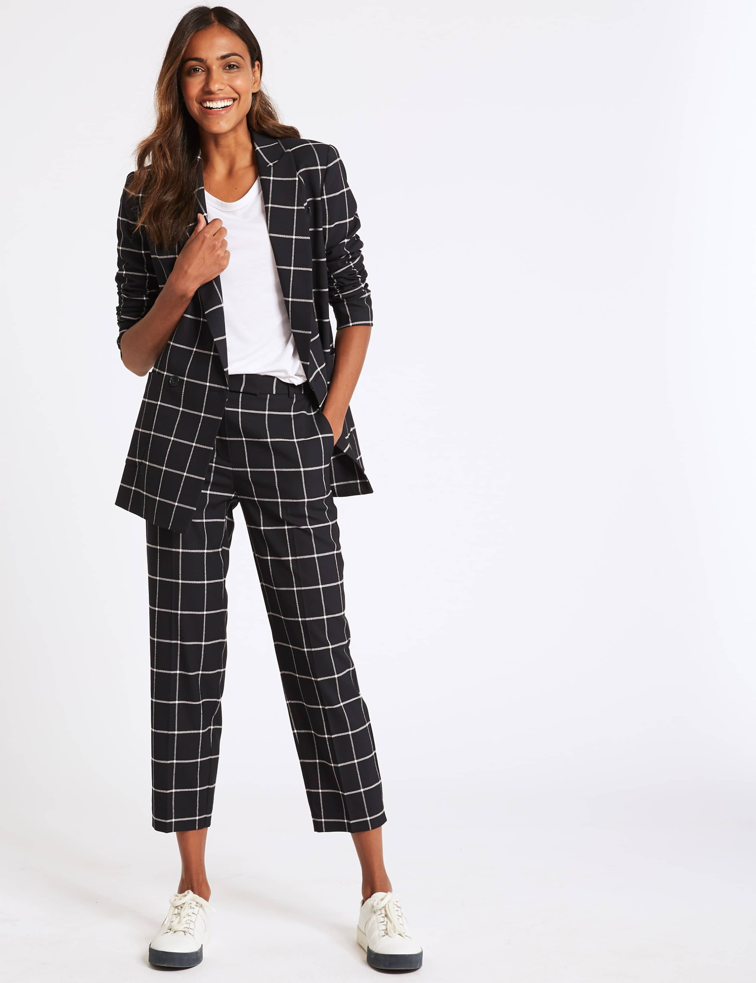 Checked Straight Leg Trousers 1 of 7