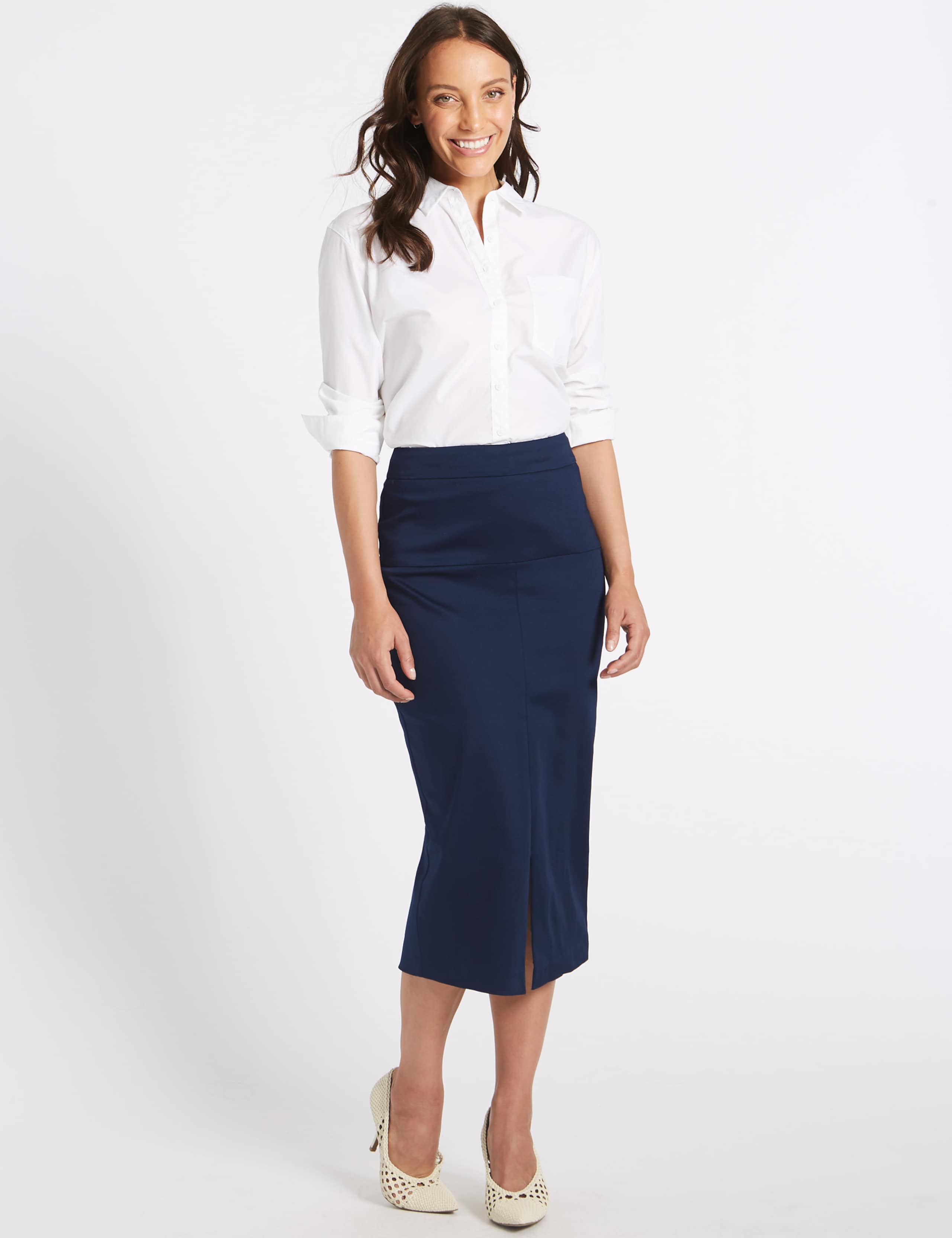 Cotton Rich Pencil Skirt 1 of 5