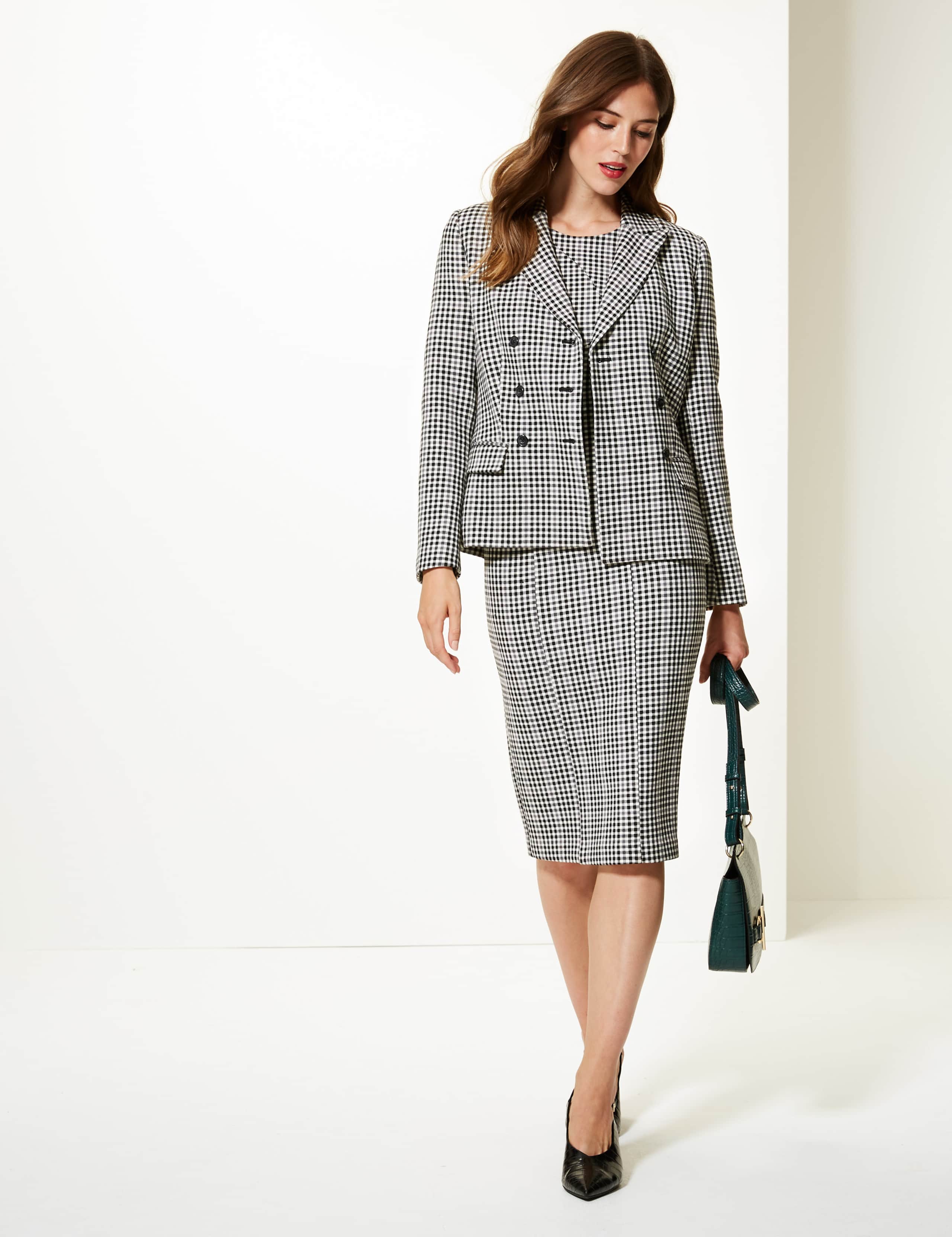 Checked Short Sleeve Bodycon Dress 1 of 6