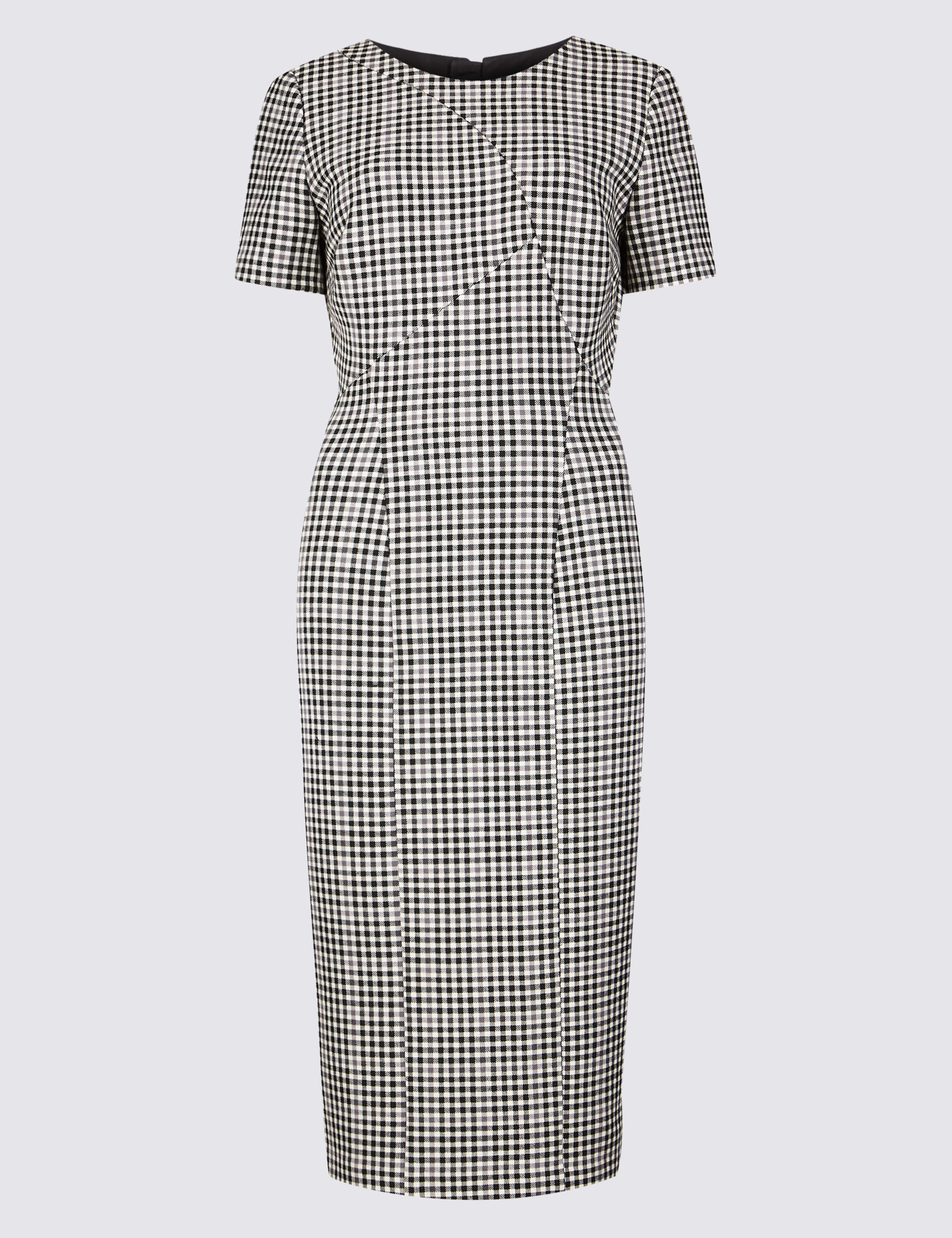 Checked Short Sleeve Bodycon Dress 2 of 6