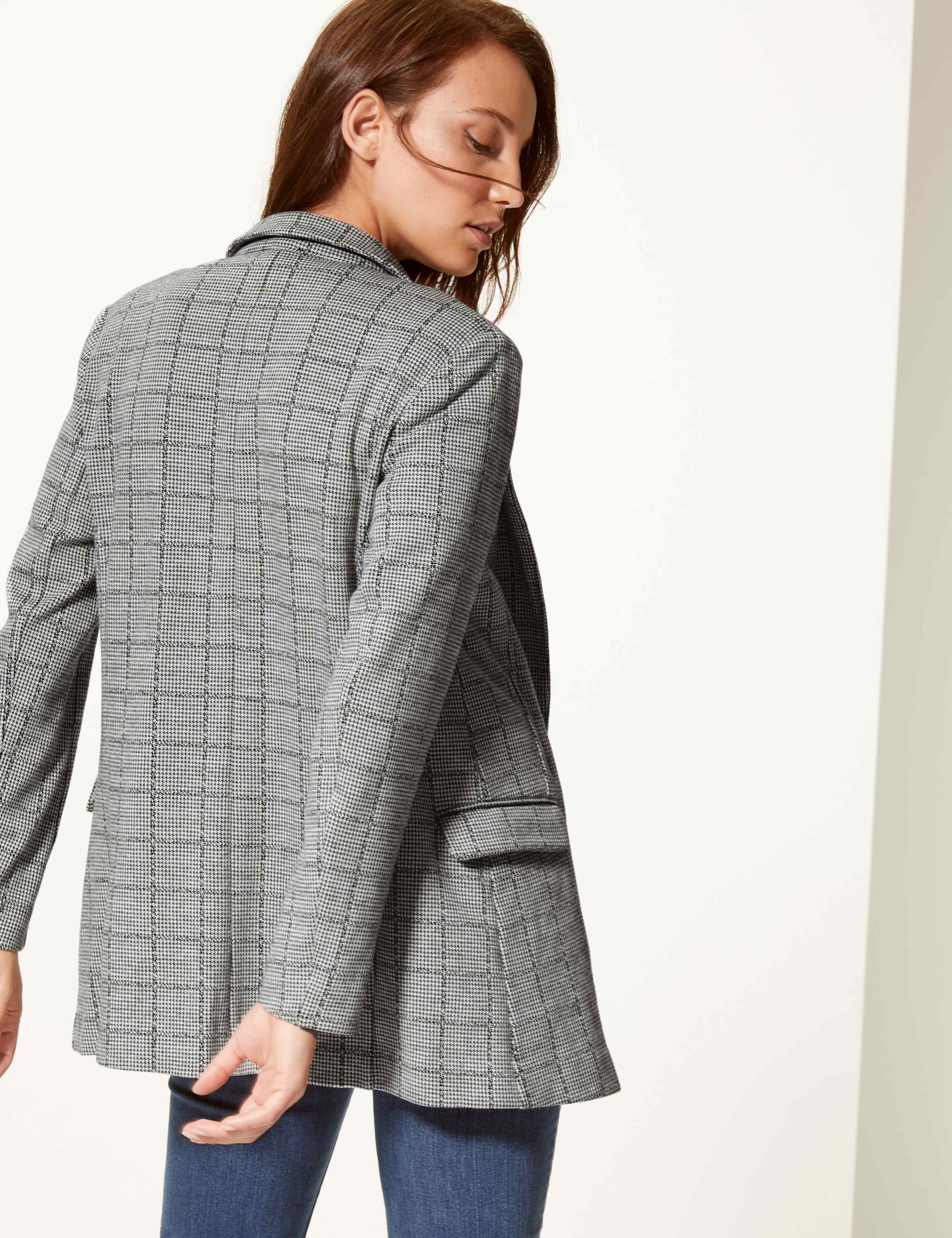 Checked Open Front Blazer 3 of 4