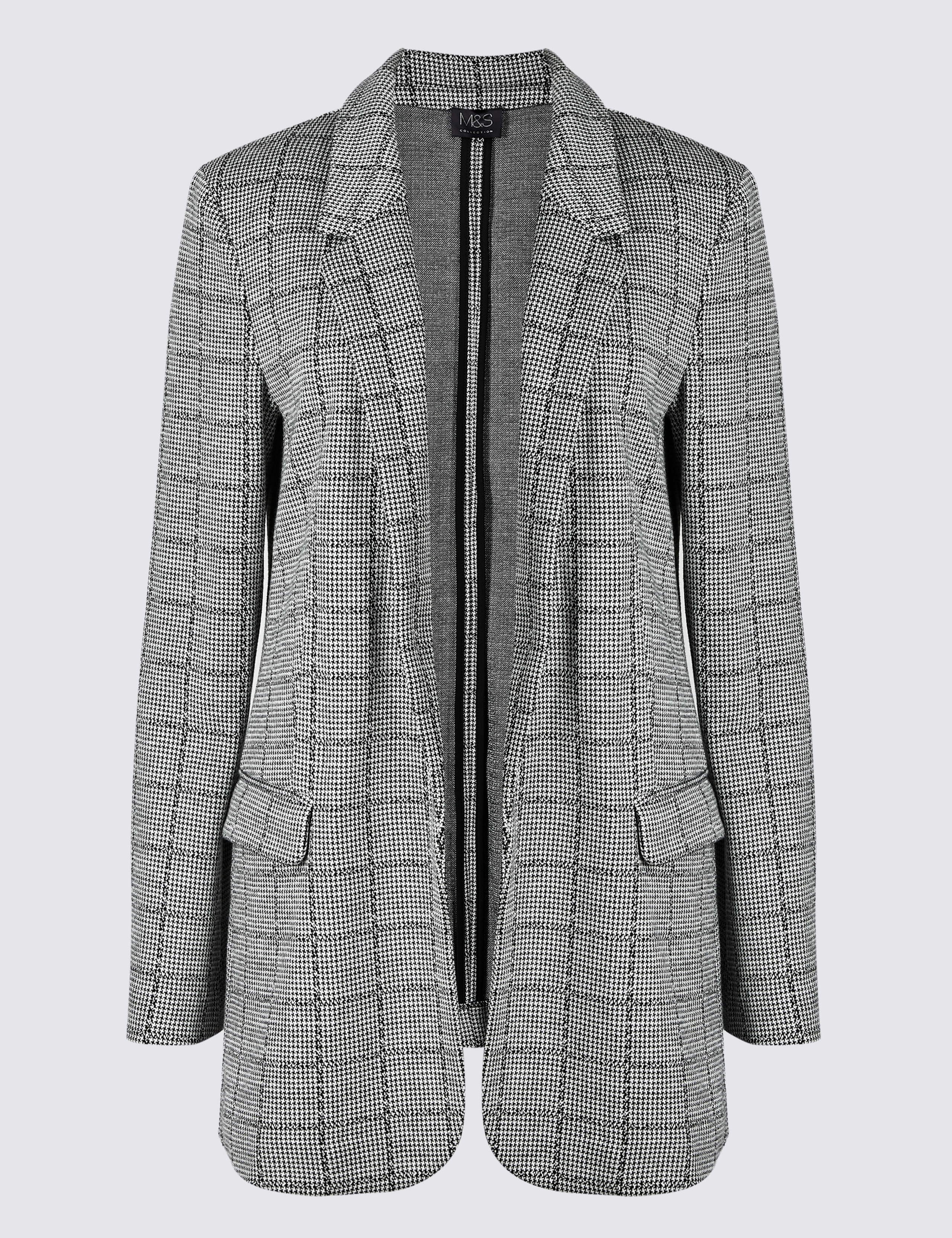 Checked Open Front Blazer 2 of 4
