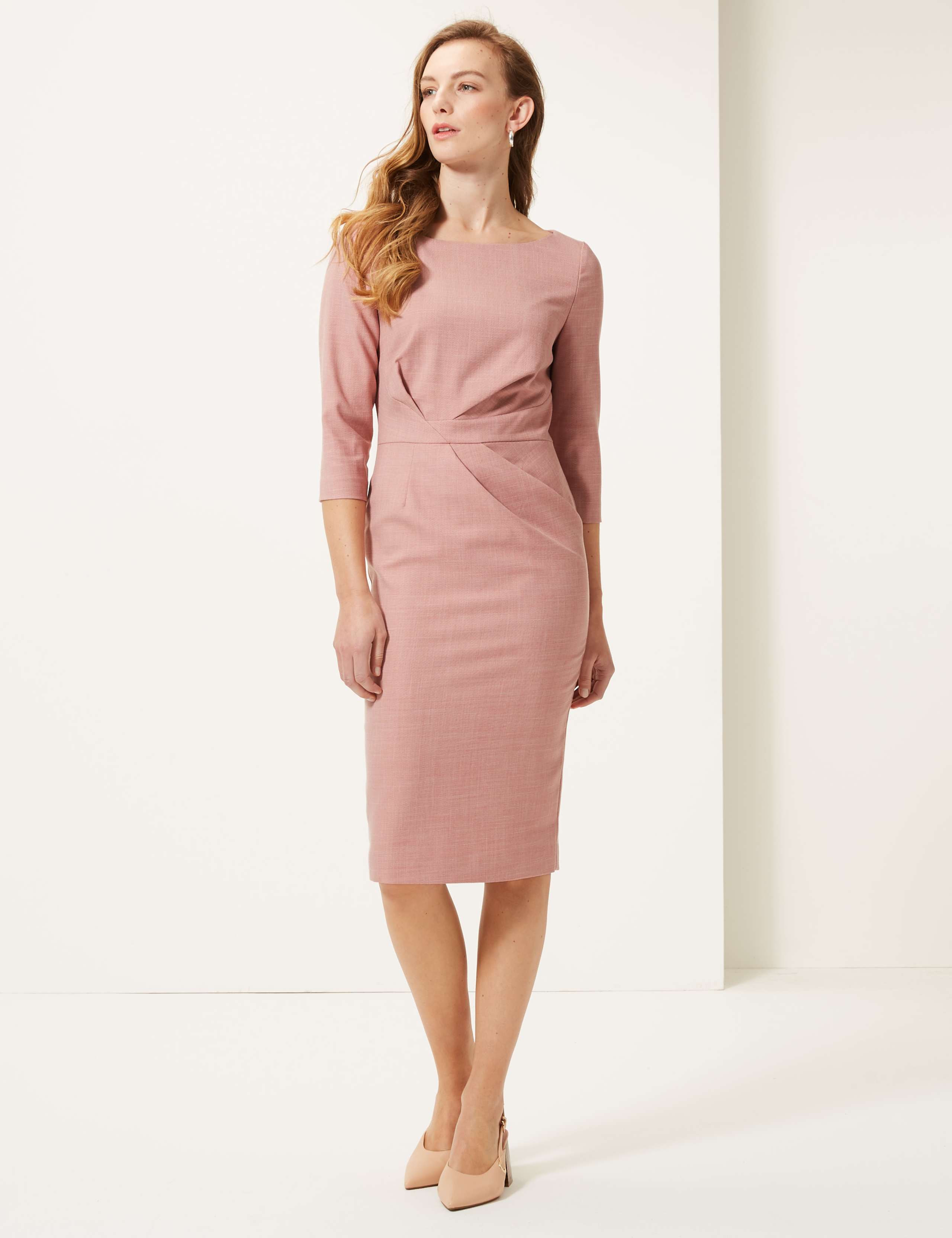 3/4 Sleeve Bodycon Midi Dress 1 of 4