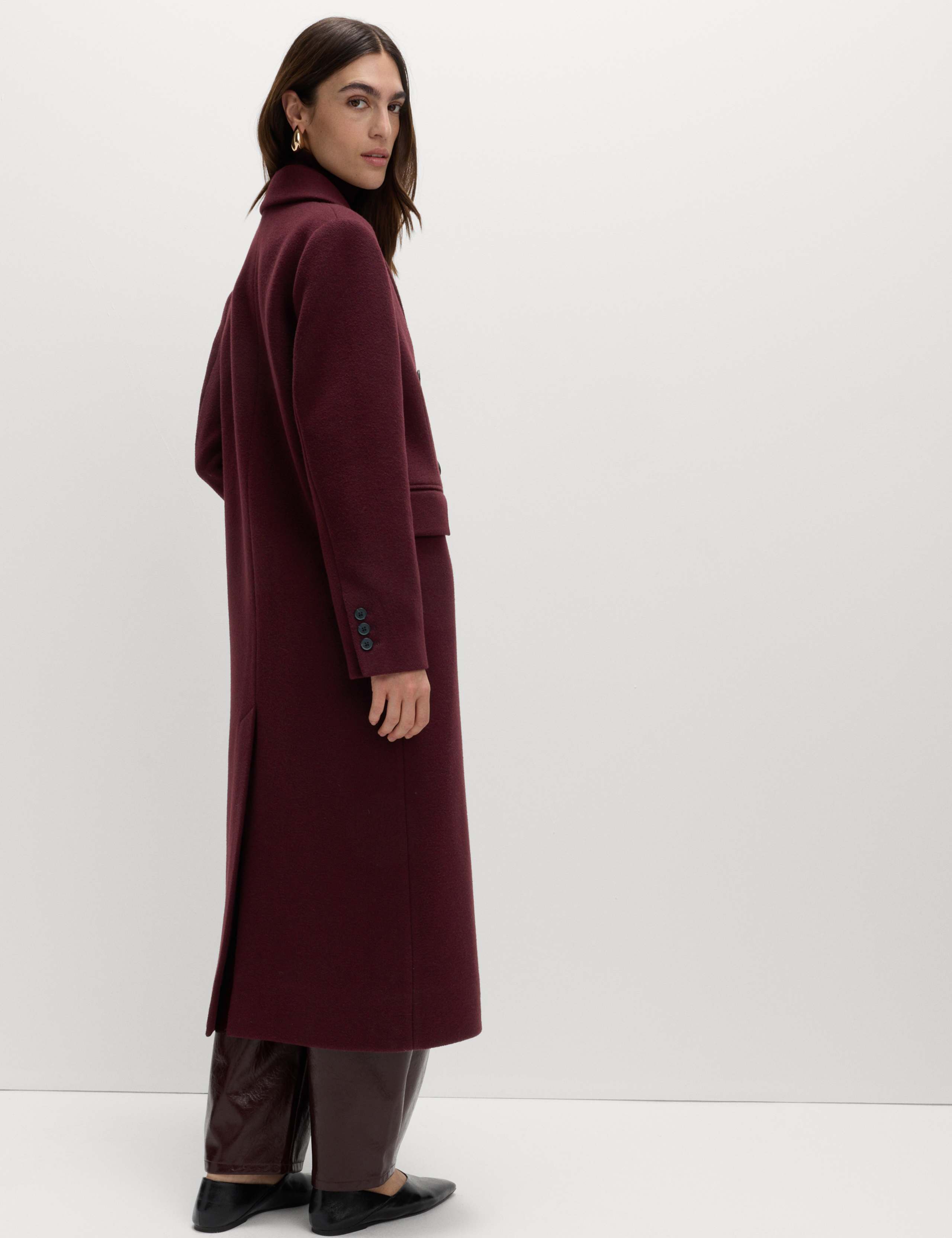 Double Breasted Longline Coat With Wool 3 of 7