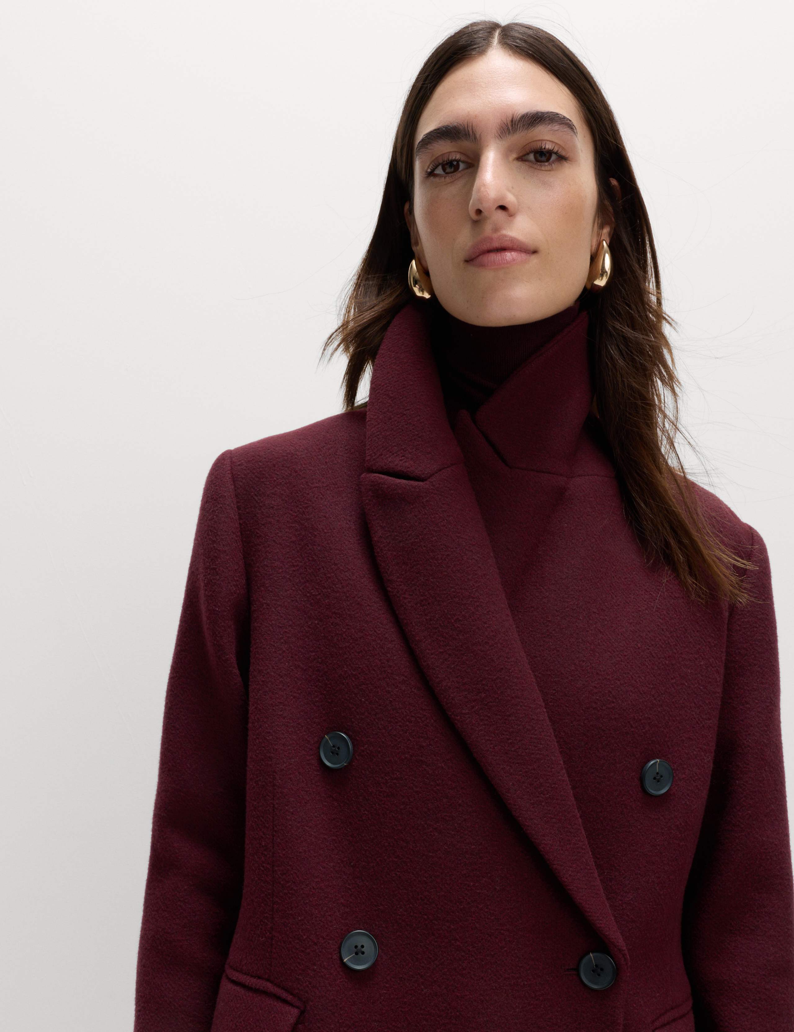 Double Breasted Longline Coat With Wool 4 of 7