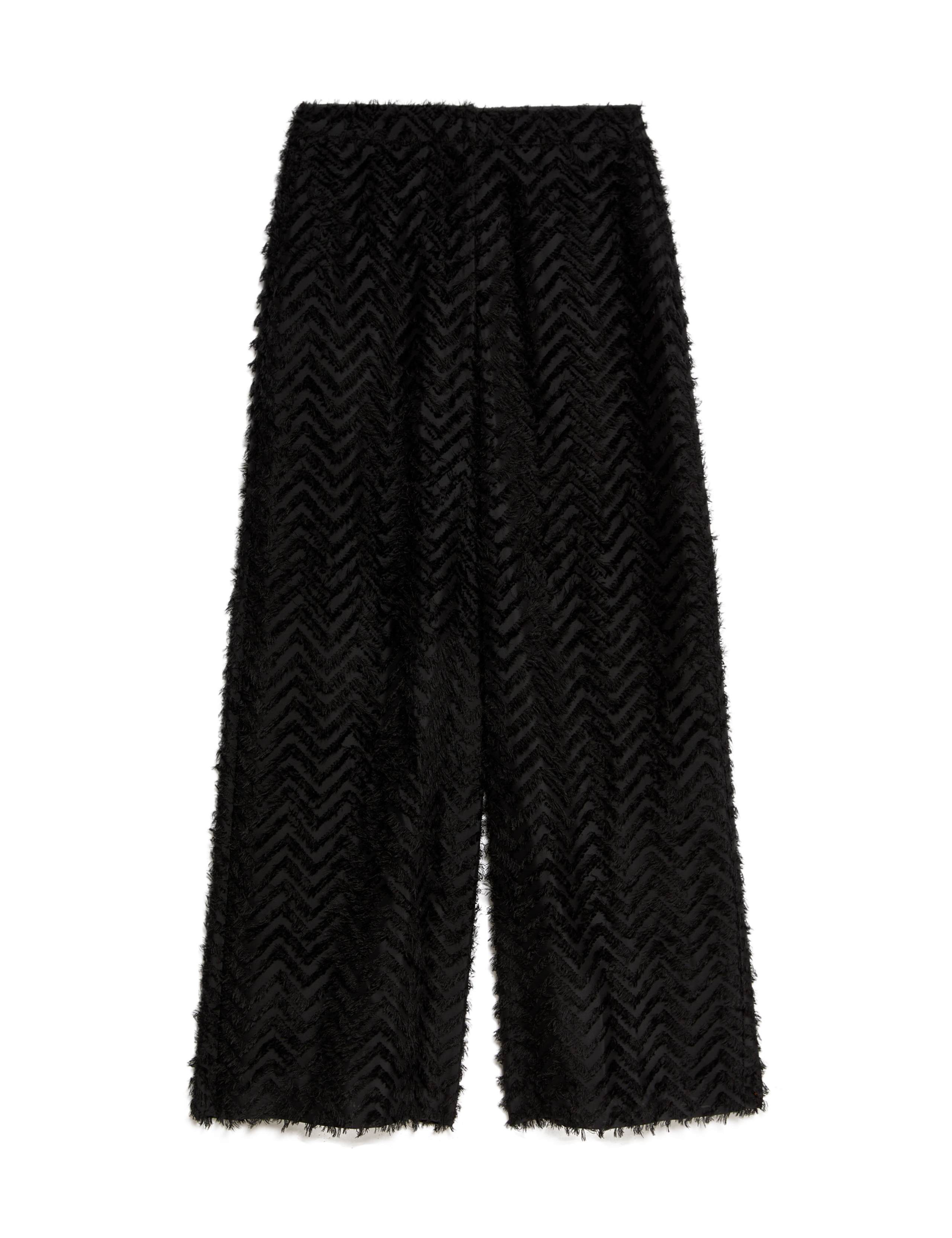 Textured Wide Leg Ankle Grazer Trousers 2 of 7