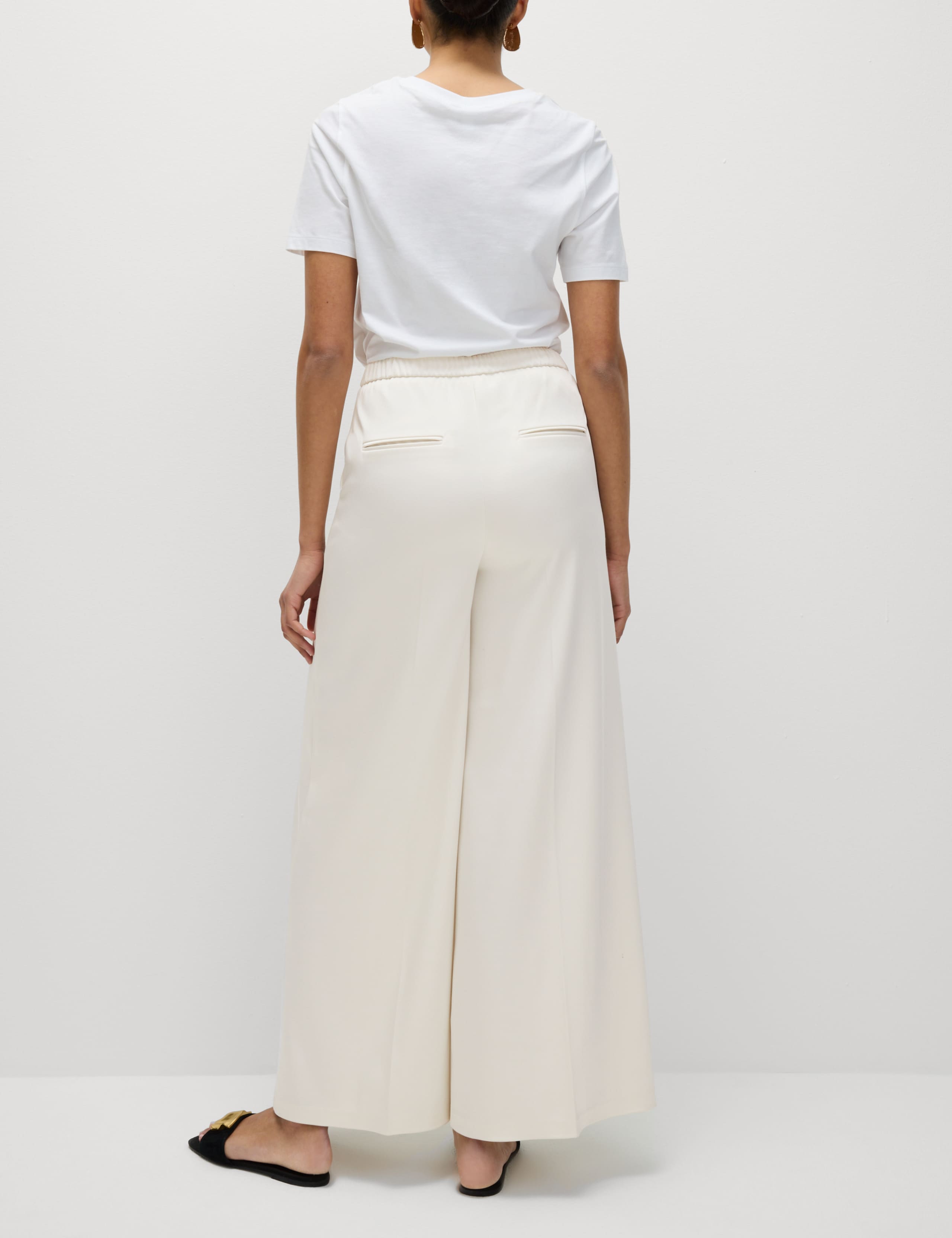 Satin Elasticated Waist Palazzo Trousers 5 of 5