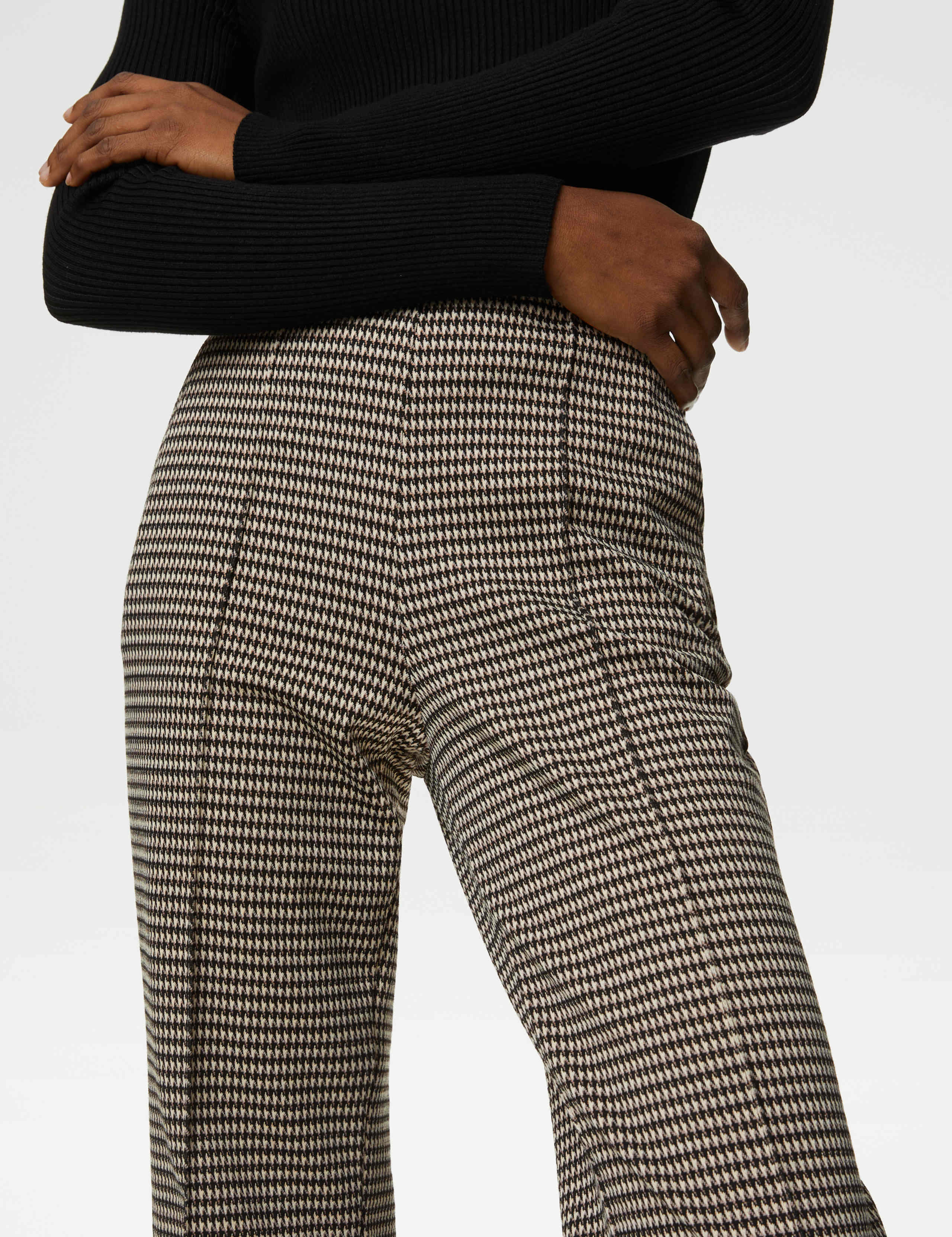 Twill Jersey Houndstooth Pintuck Trousers 4 of 5
