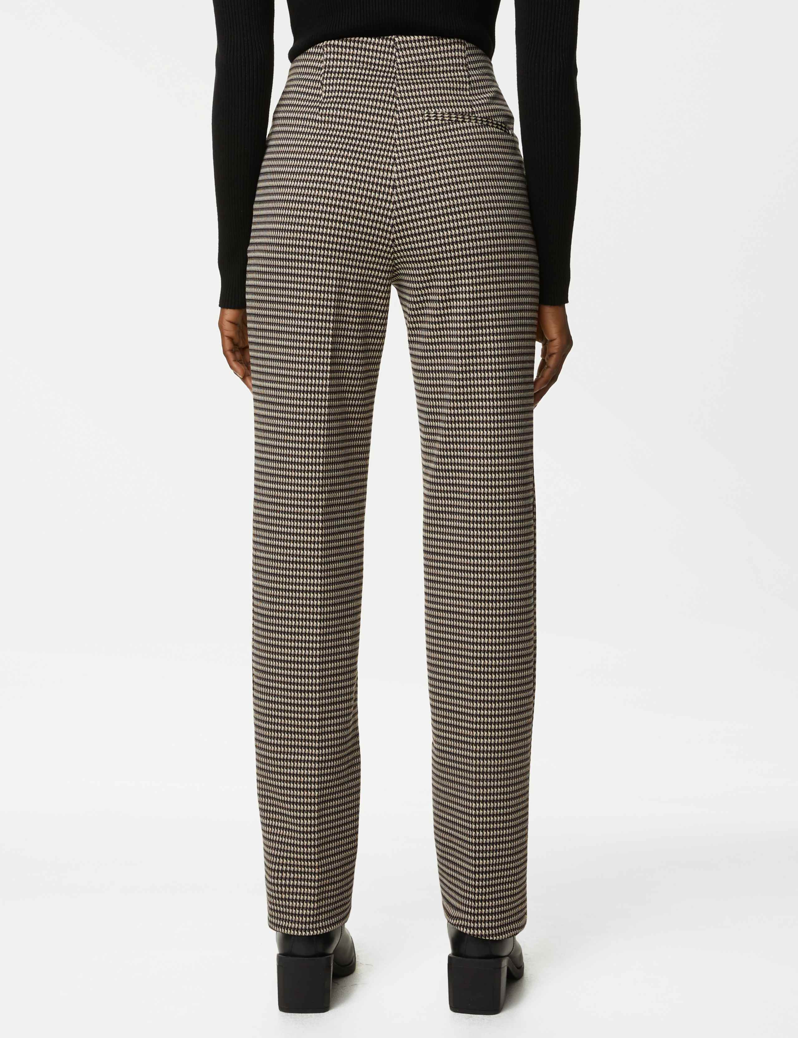 Twill Jersey Houndstooth Pintuck Trousers 5 of 5