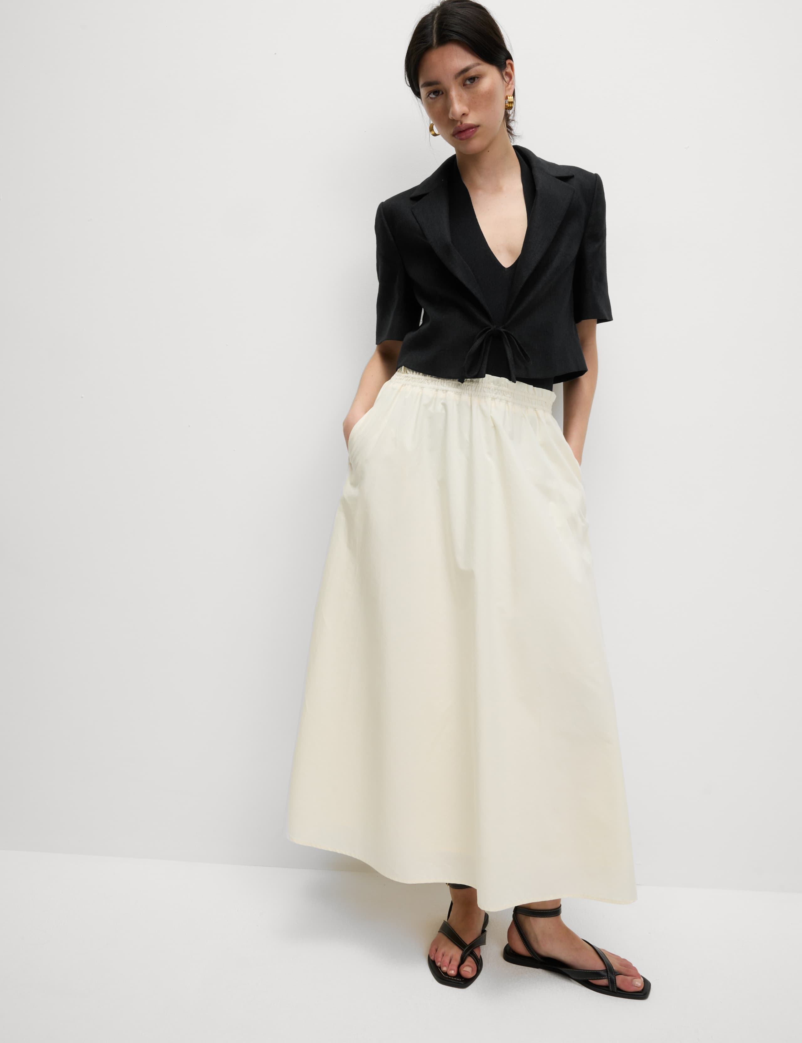 Linen Twill Rich Cropped Short Sleeve Jacket 6 of 7