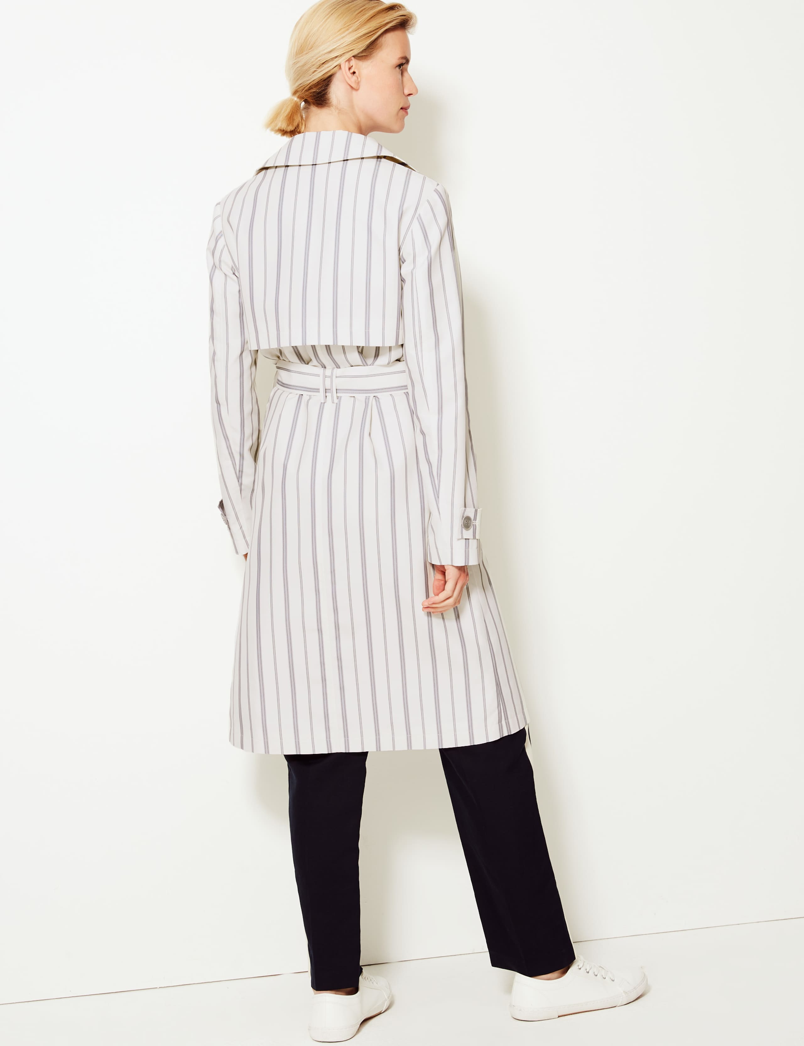 Striped Double Breasted Trench Coat 4 of 5