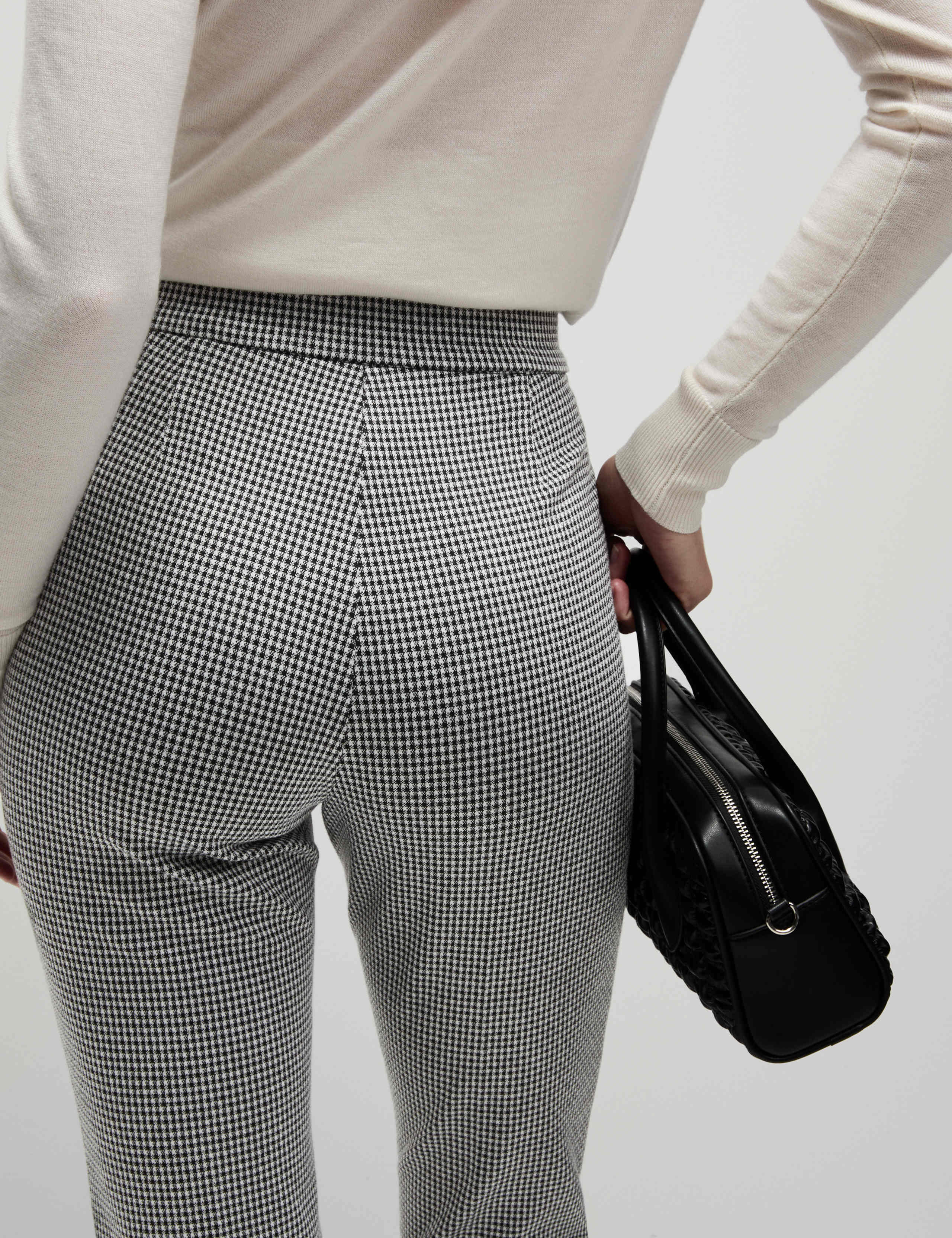 Jersey Checked Slim Fit Ankle Grazer Trousers 3 of 7