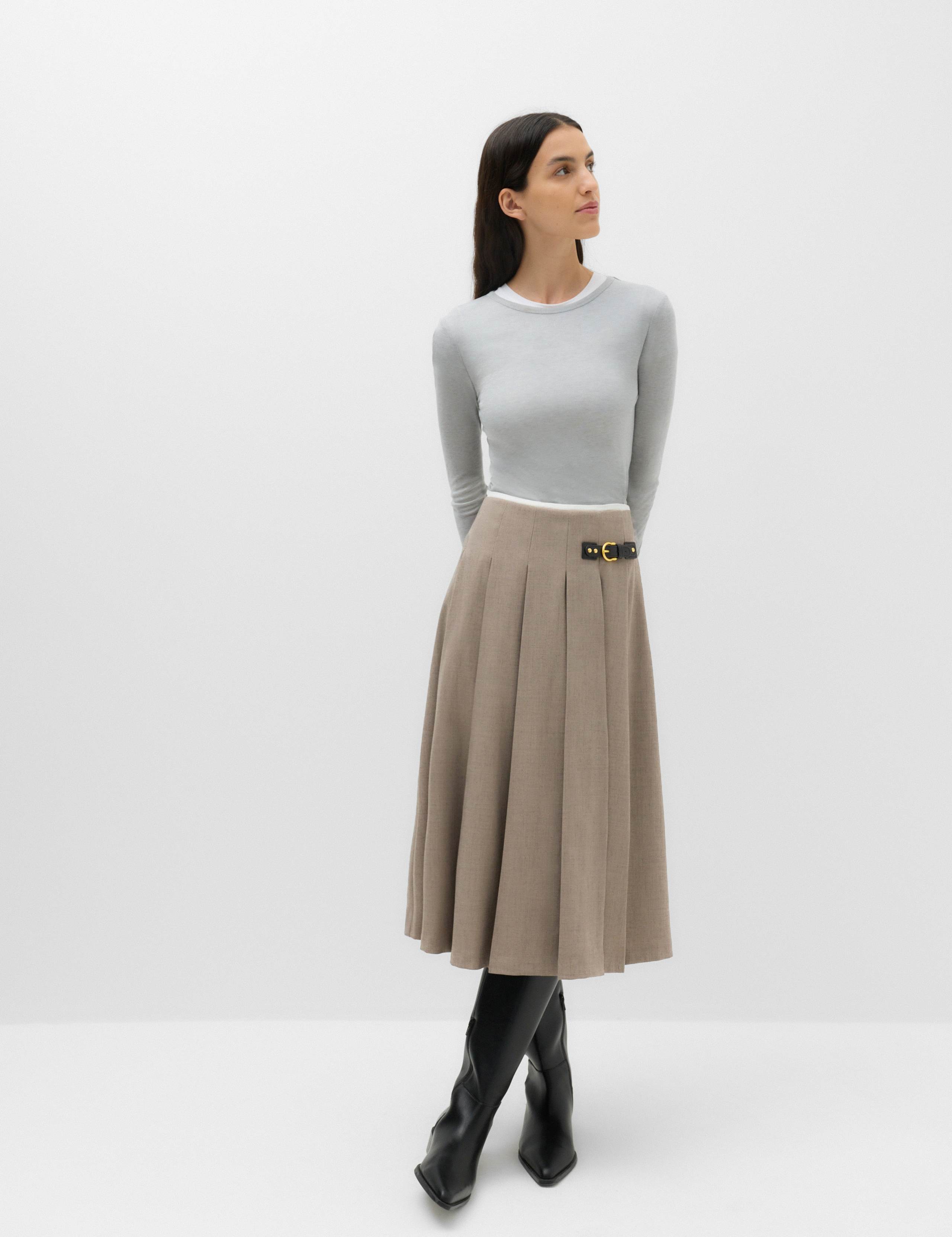 Pleated Midi Wrap Kilt 3 of 7