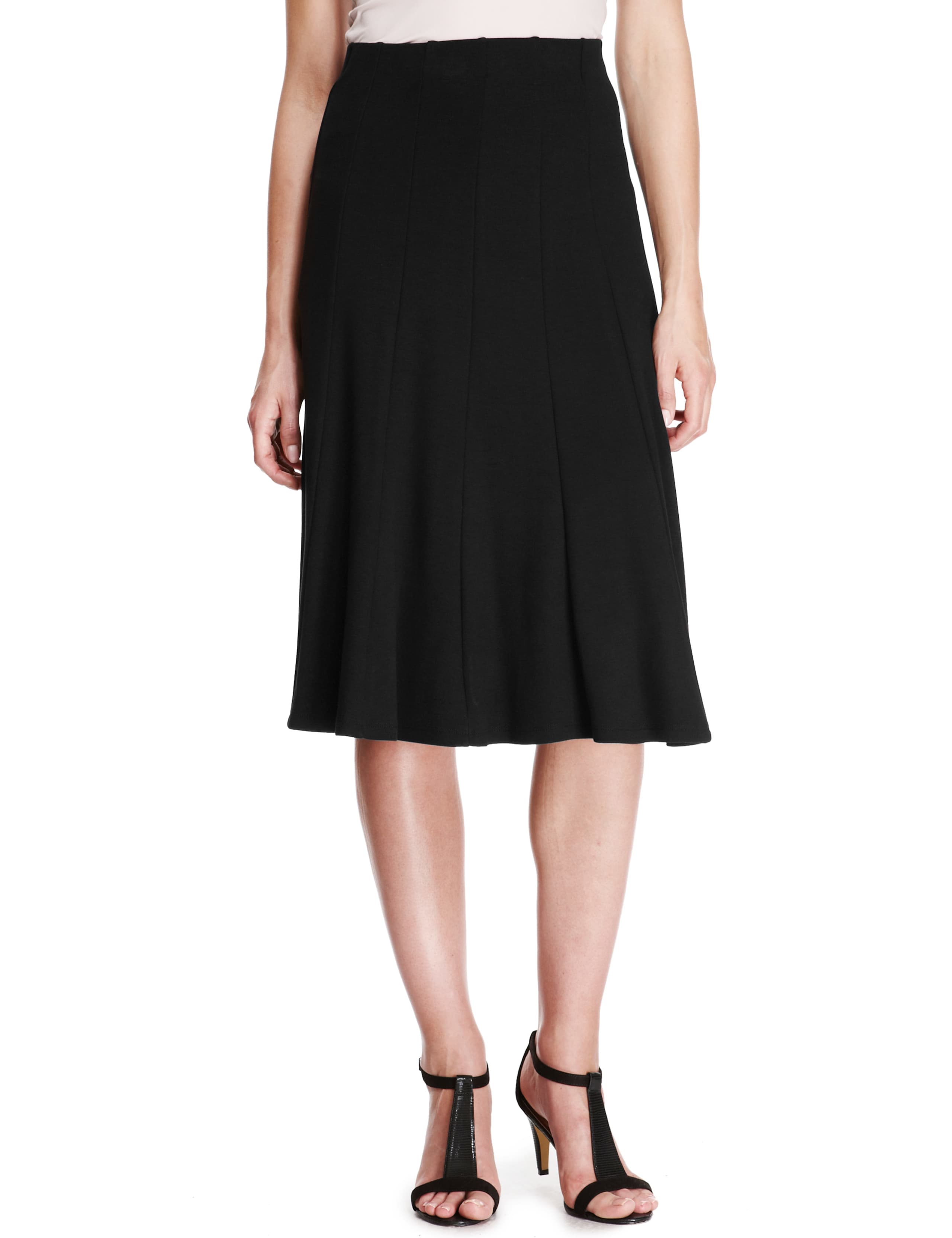 Panelled Pull On Long Skater Skirt 1 of 7