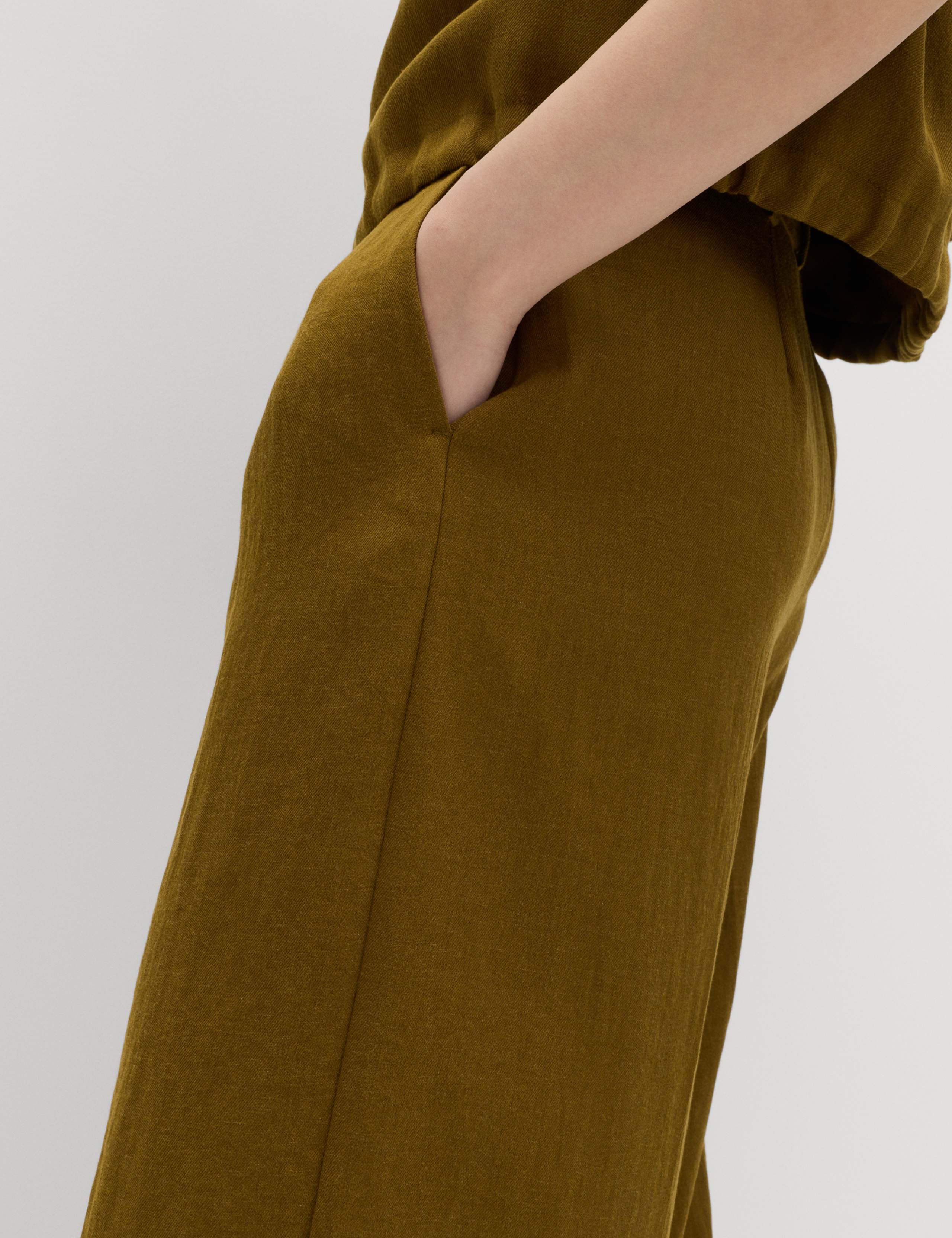 Relaxed Wide Leg Trousers With Linen 4 of 7