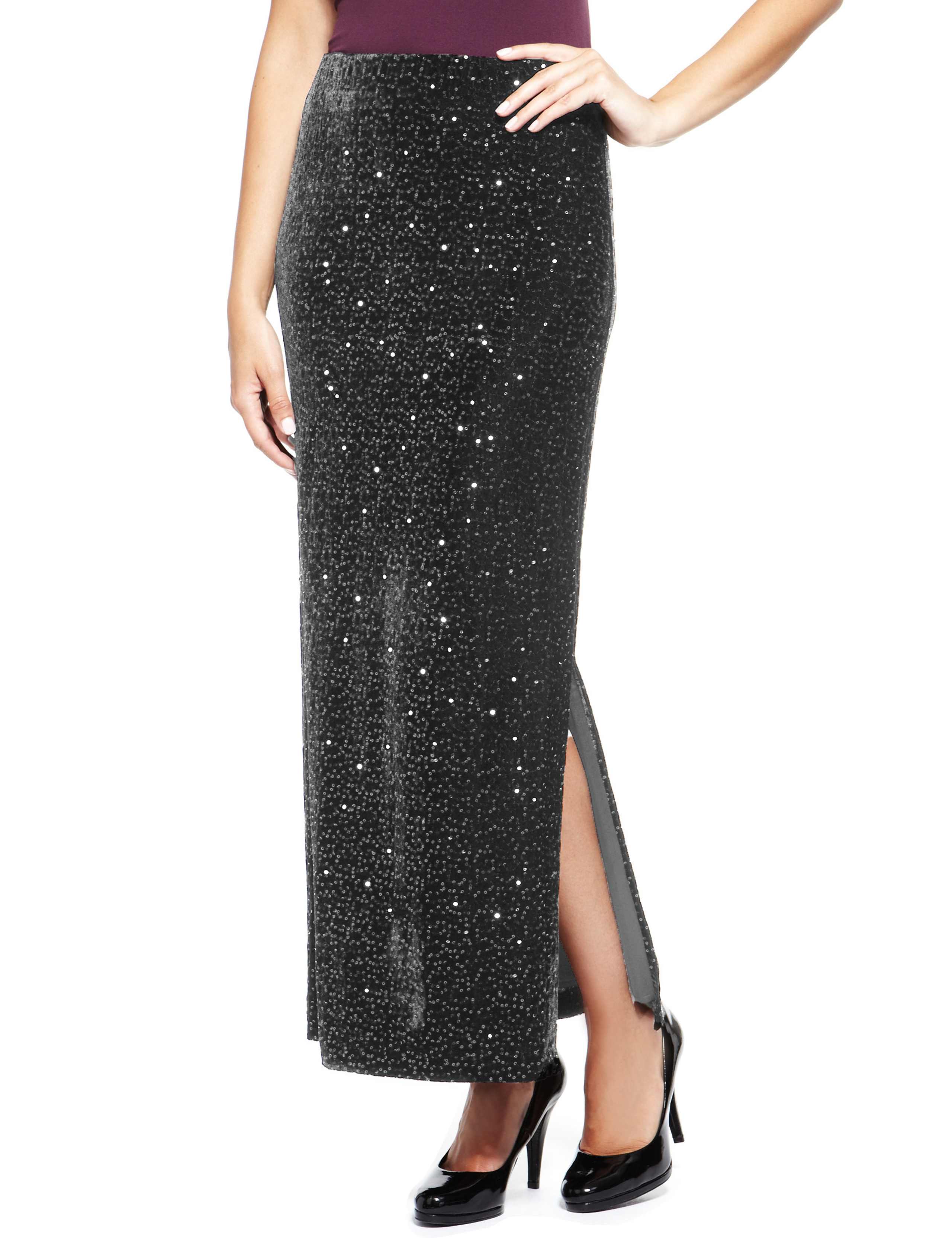 Sequin Embellished Maxi Skirt 1 of 2