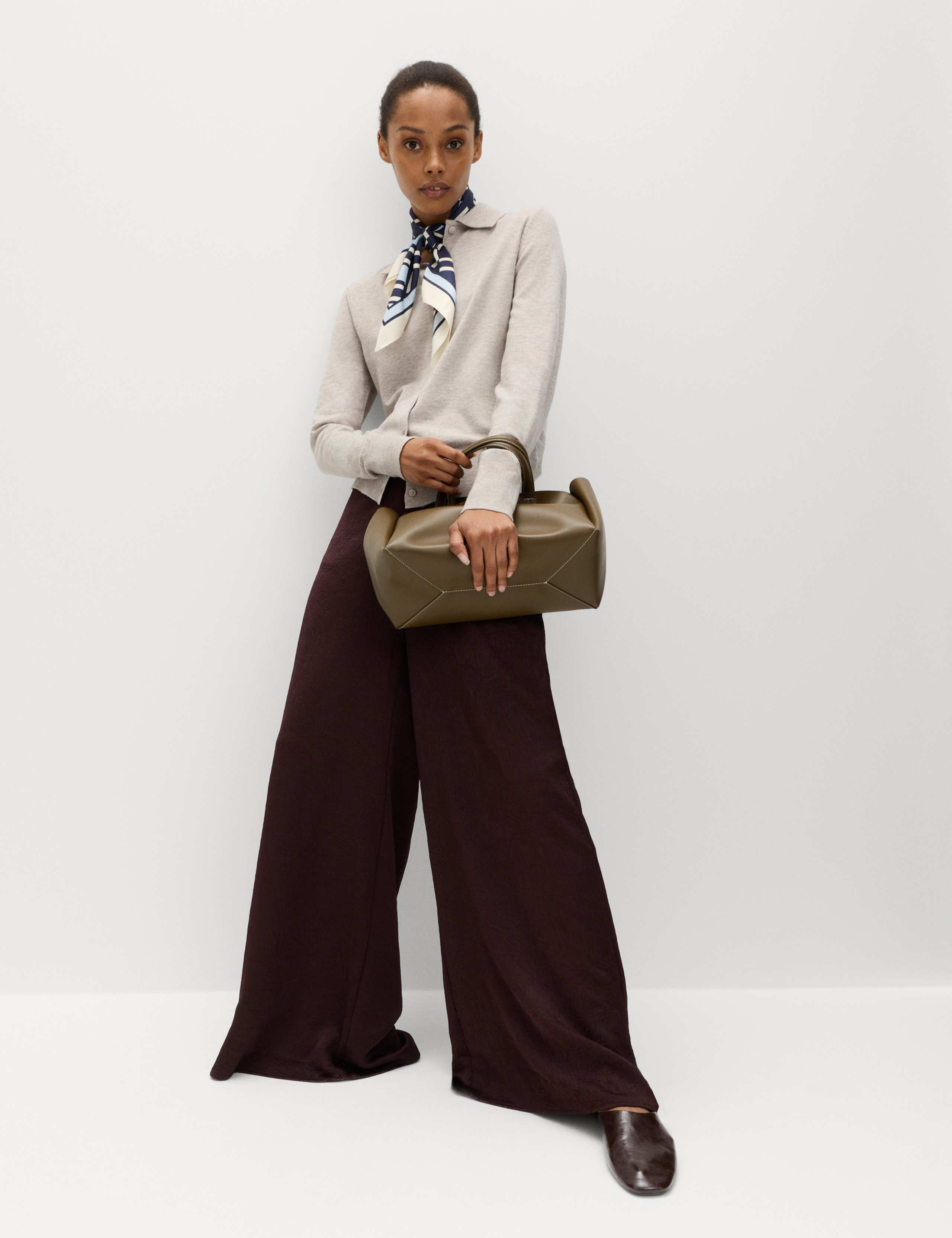 Satin Crinkle Palazzo Trousers 4 of 6