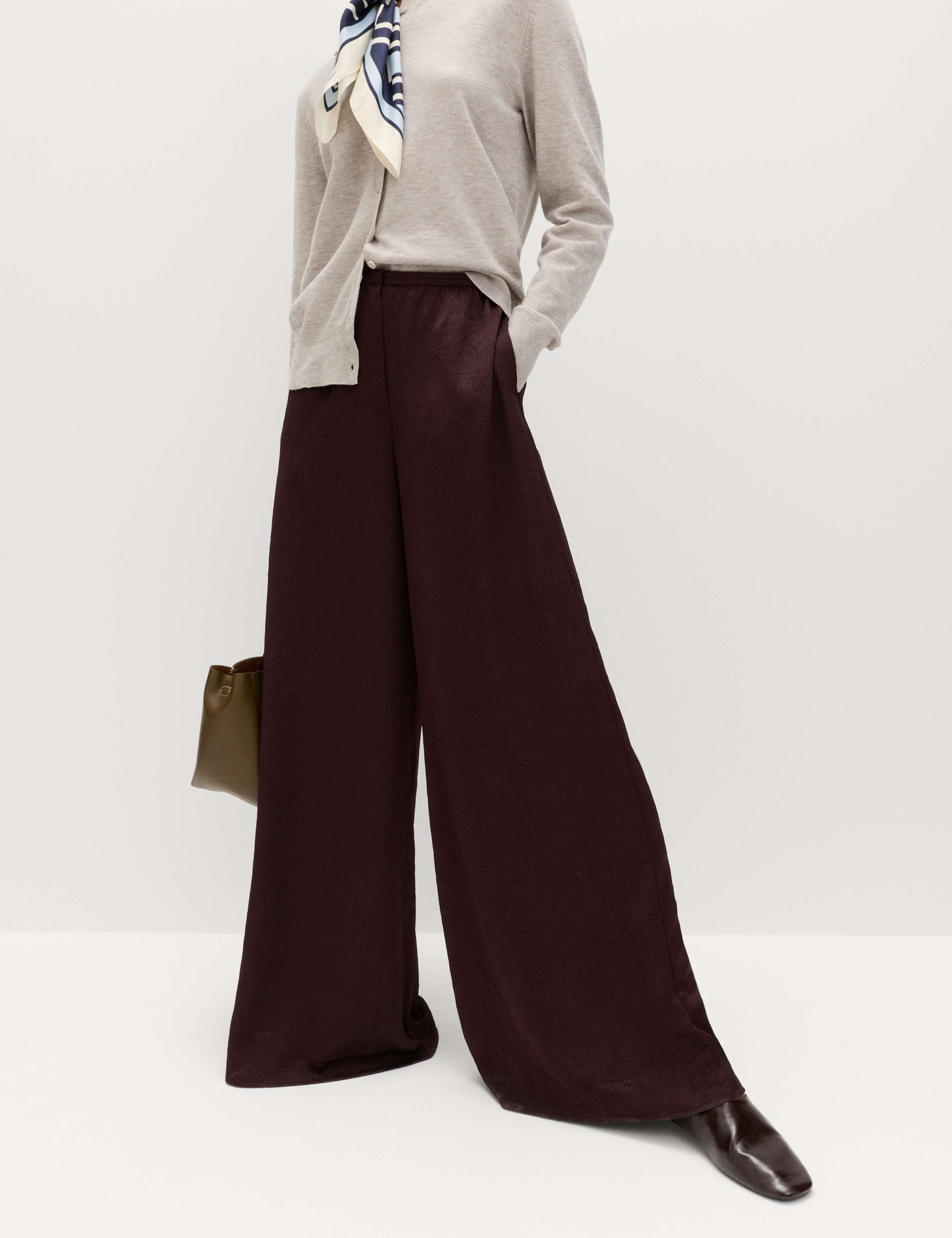 Satin Crinkle Palazzo Trousers 6 of 6