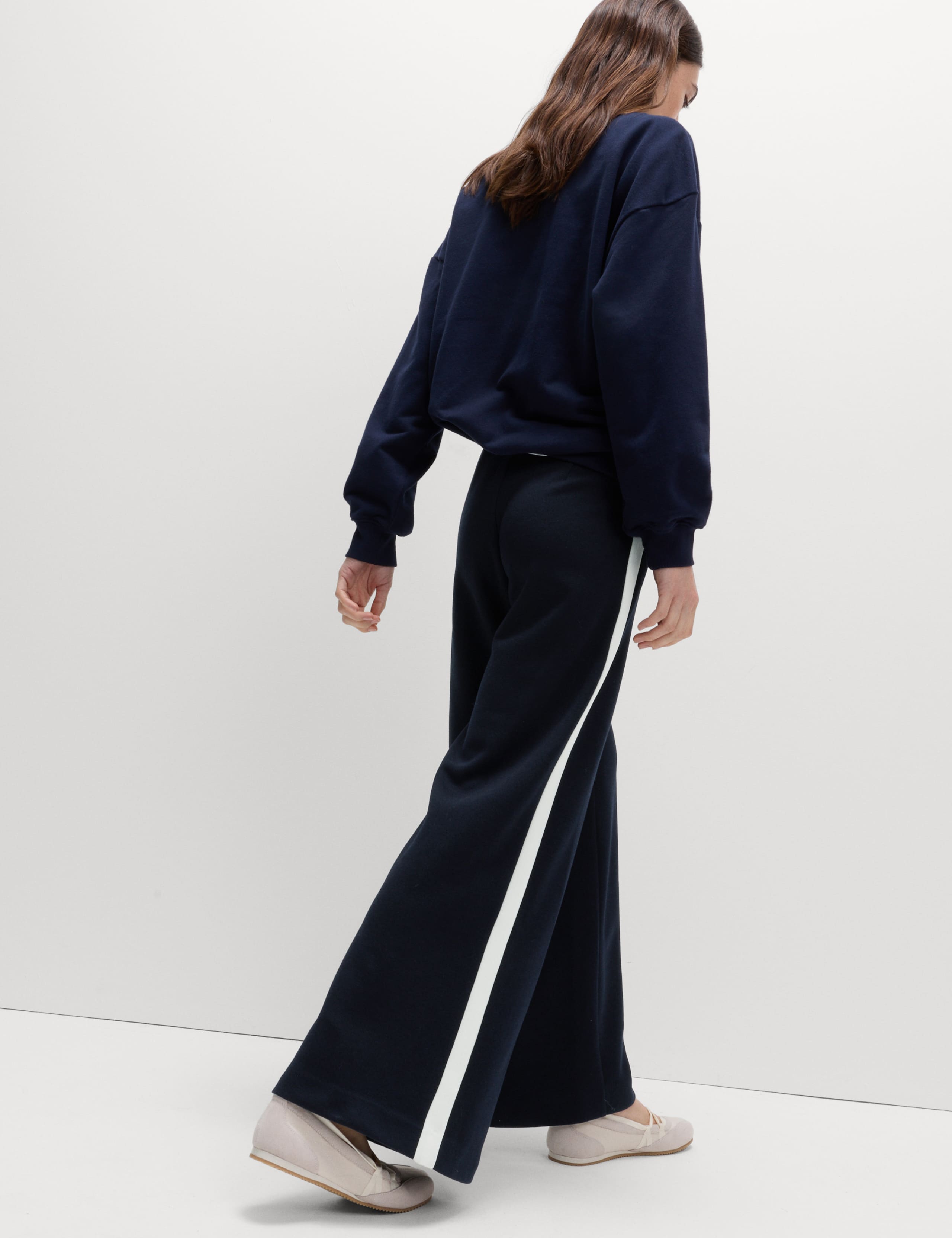 Pique Side Stripe Wide Leg Trousers 5 of 6