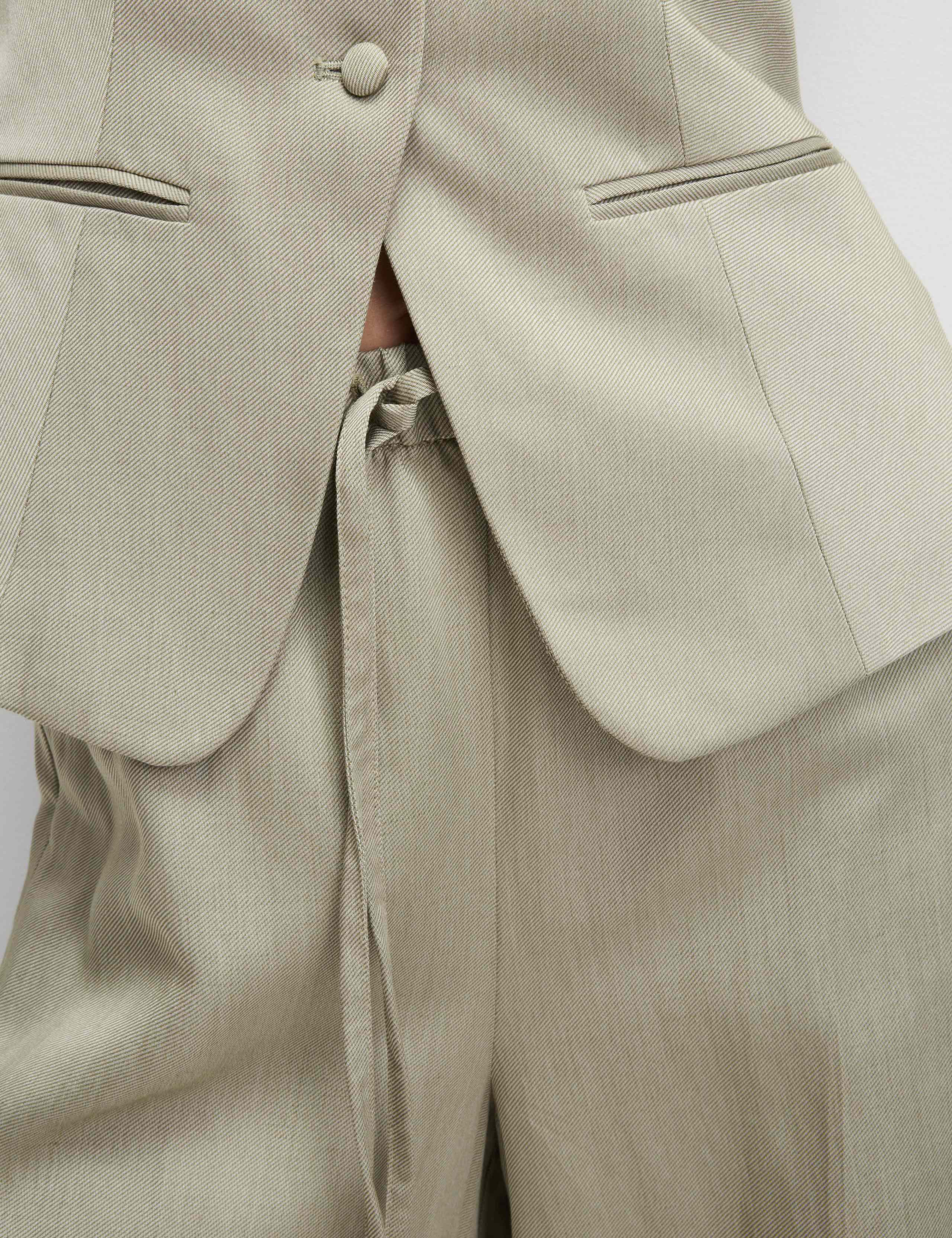 Linen Blend Twill Palazzo Trousers 6 of 7