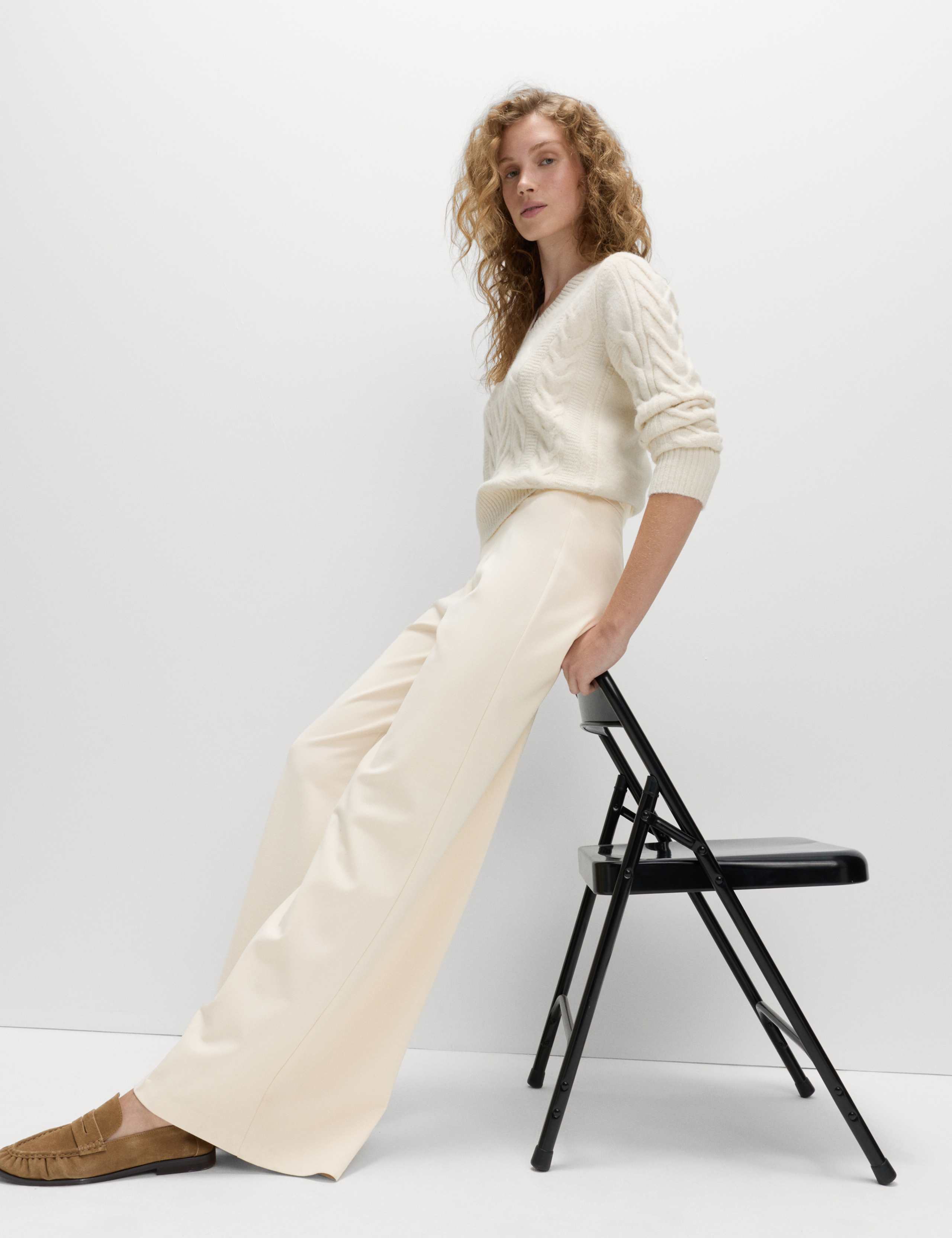 Jersey Wide Leg Trousers with Stretch 4 of 6